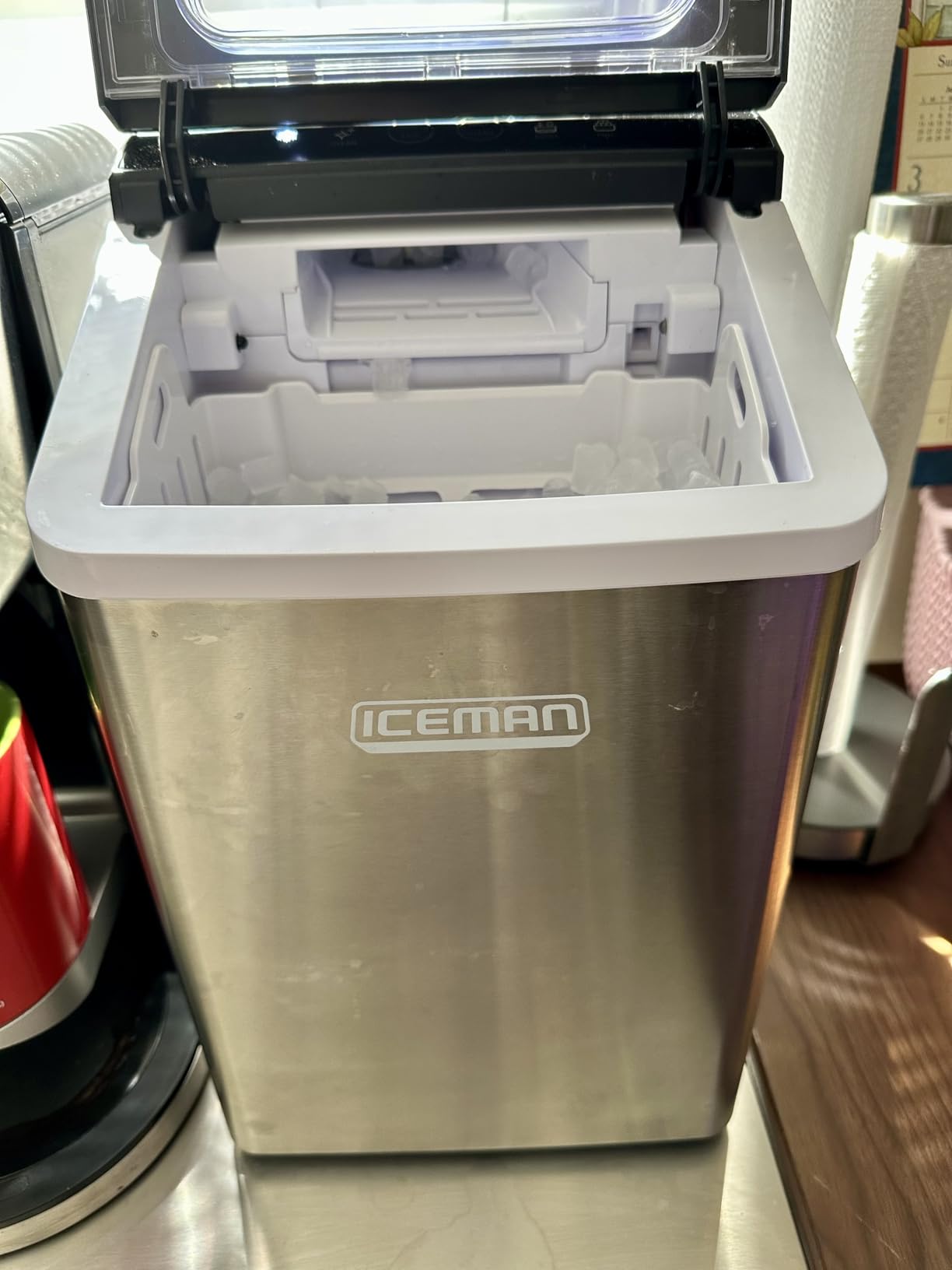 ICEMAN Dual-Size Ice Maker Countertop - Portable Ice Machine, Large and Small Ice Machine Maker with Self Cleaning, 9 Cubes in 7 Mins, 22lbs/24hrs, for Home, Kitchen, Office, Party, Ice Scoop Included - Customer Photo 1