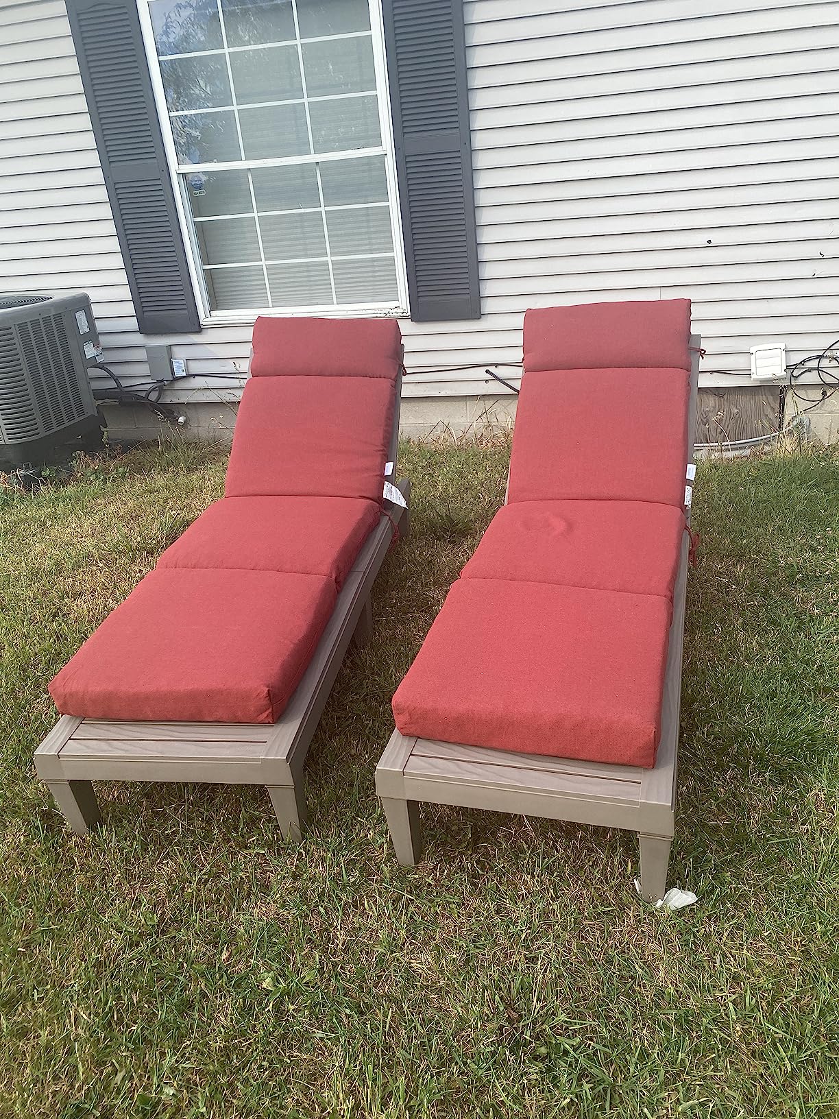 VINGLI Outdoor Chaise Lounge Chair Set of 2, Waterproof Outdoor Lounge Chair with 5-Level Adjustable Backrest, Patio Chaise Loungers for Garden, Pool, Beach Patio Deck Sunbathing (Light Taupe, 2 PCS) - Customer Photo 1