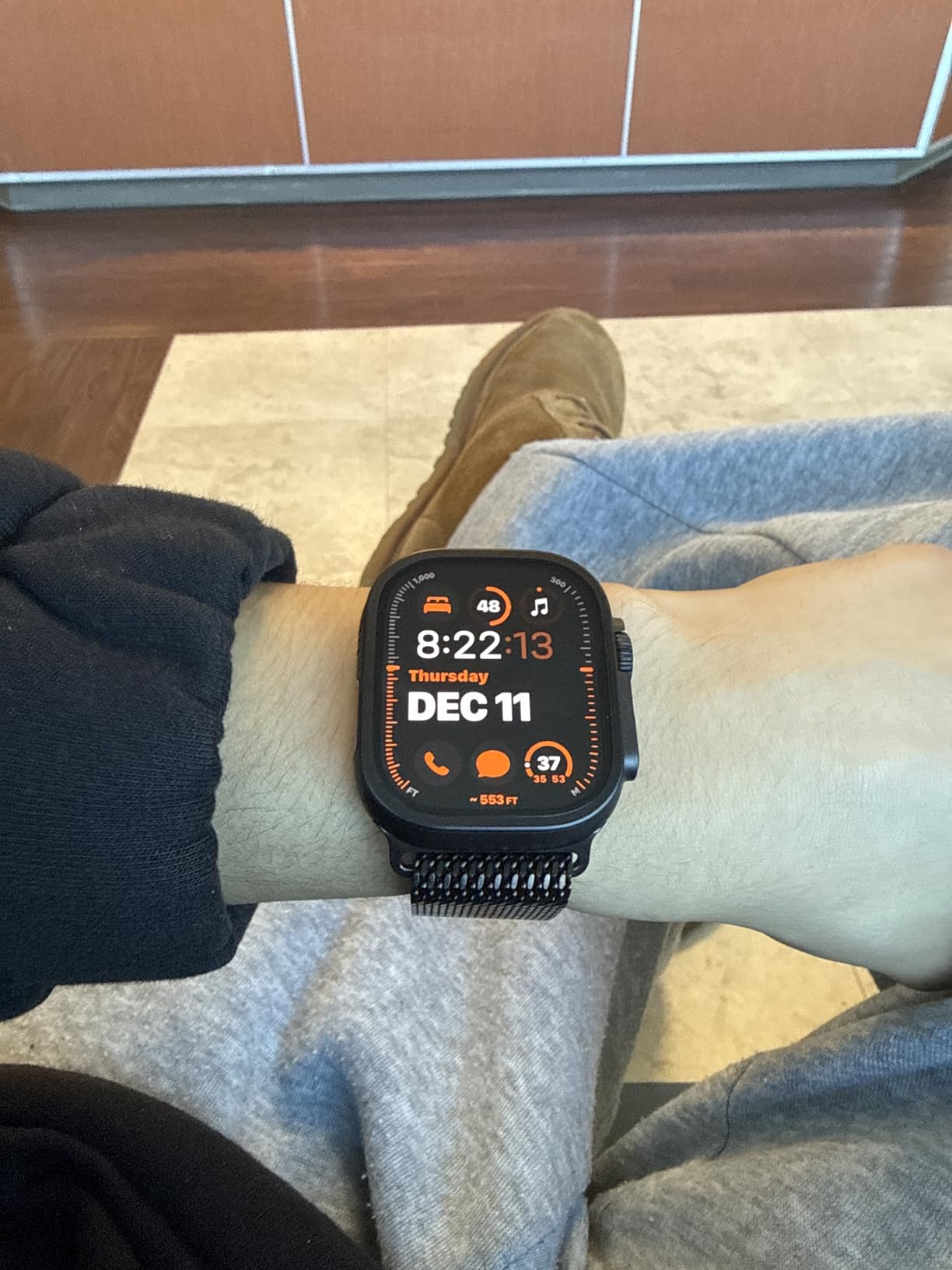 Apple Watch Ultra 2 [GPS + Cellular 49mm] Smartwatch with Rugged Titanium Case & Blue/Black Trail Loop S/M. Fitness Tracker, Precision GPS, Action Button, Extra-Long Battery Life - Customer Photo 1