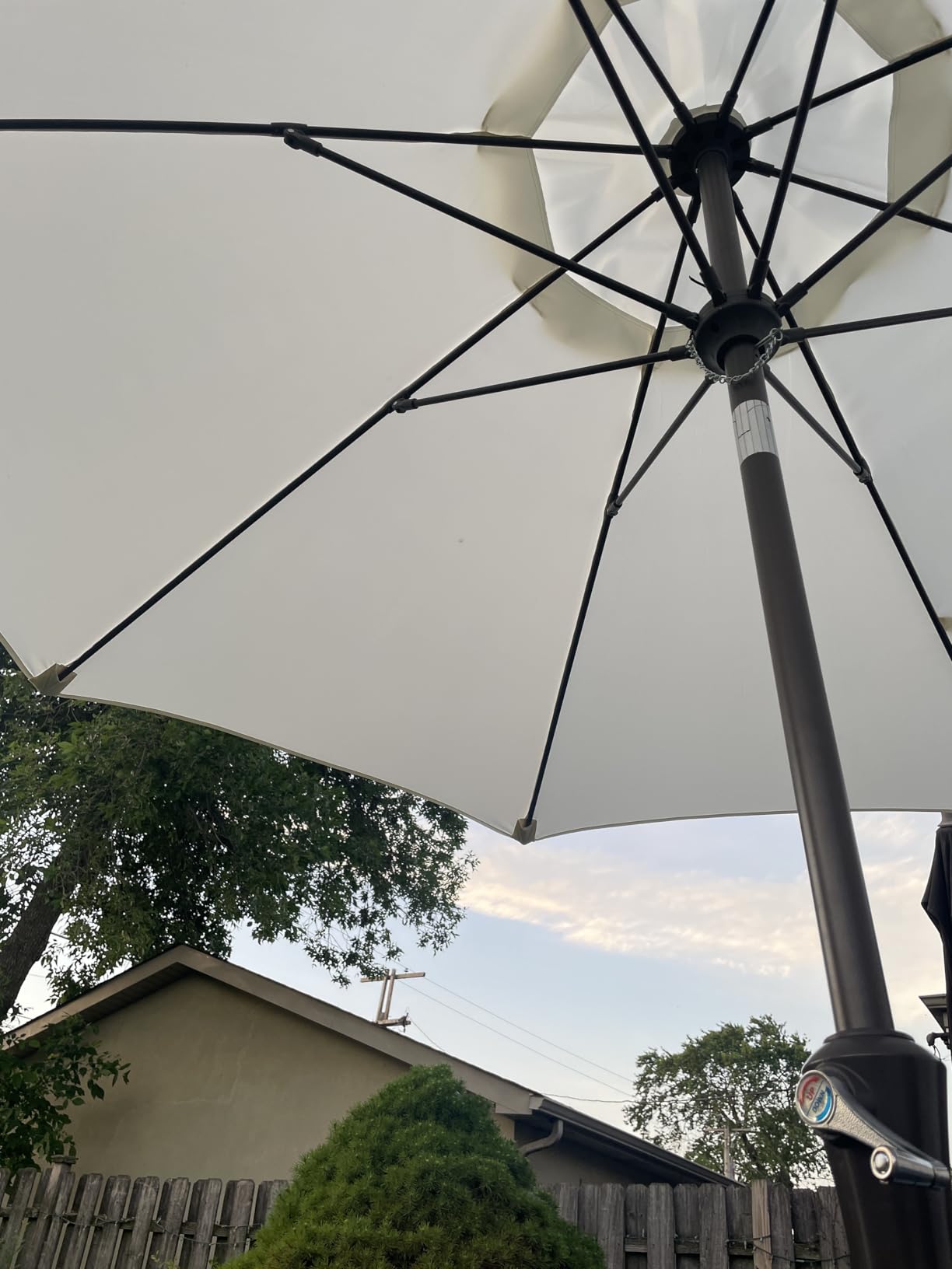PatioKingdom 9FT Patio Outdoor Umbrella-UPF 50+ Sun Shade with Wind Vent, Push-Button Tilt & Smooth Crank Lift, Rust-Resistant Fiberglass Frame for Garden, Backyard,Yard - Customer Photo 2
