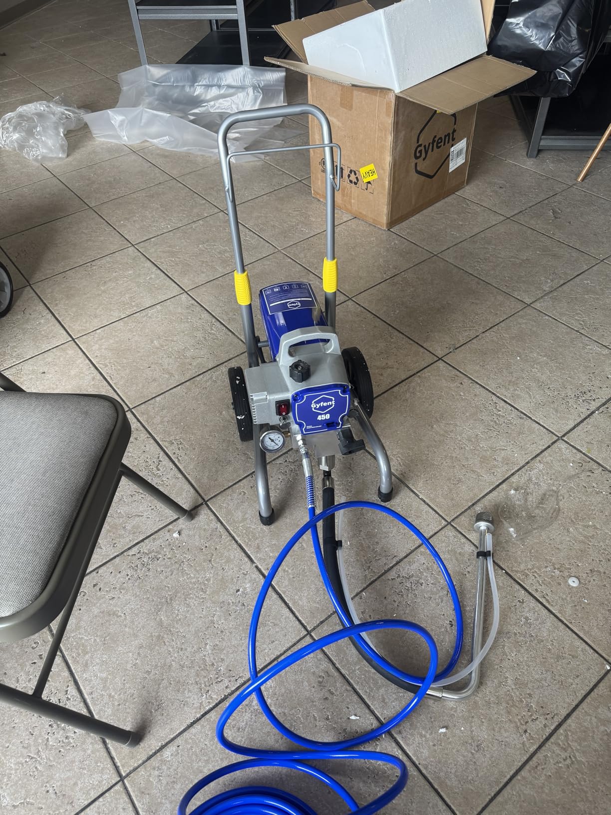 Gyfent 490 Airless Paint Sprayer, 0.60GPM Paint Sprayer for Home Interior 3300psi High Efficiency Airless Sprayer - Customer Photo 1