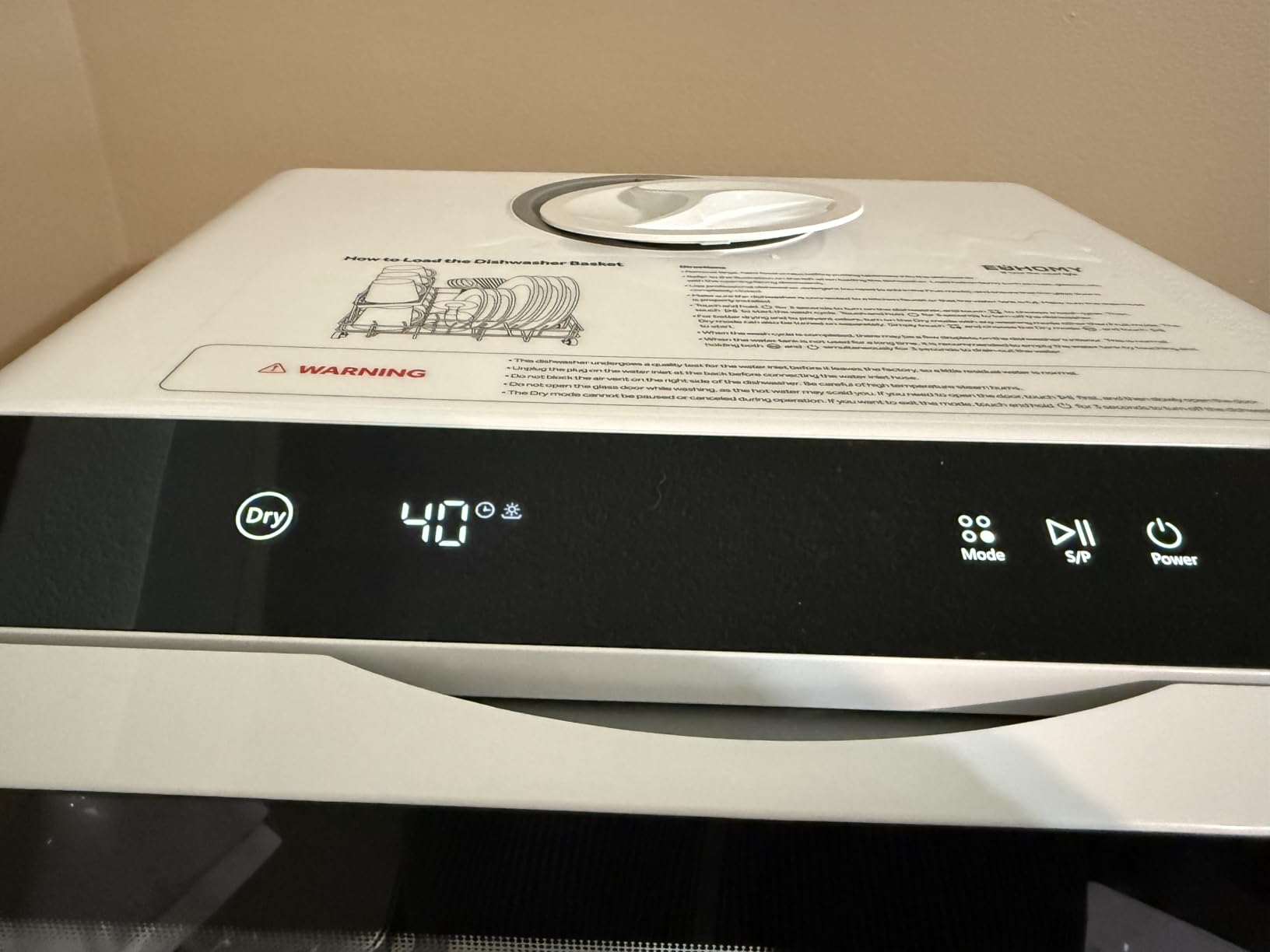 EUHOMY Countertop Dishwasher Portable with 6 Programs, 5L Built-in Water Tank for Apartments & RV, 167°F High-Temp, No Hookup Needed, Mini Dishwasher with Baby Care, Air Dry/Quick/ECO/Fruit/Normal Mode - Customer Photo 1