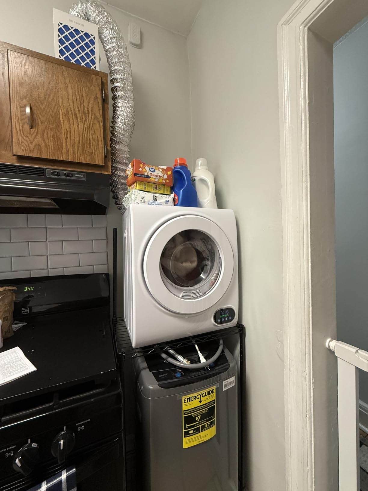 ROVSUN 2.6 Cu.Ft Portable Clothes Dryer, 1400W Fast Drying Front Load Tumble Laundry Dryer with Stainless Steel Tub & LCD Control Panel Six-Mode for Apartment, Home, Dorm - Customer Photo 1