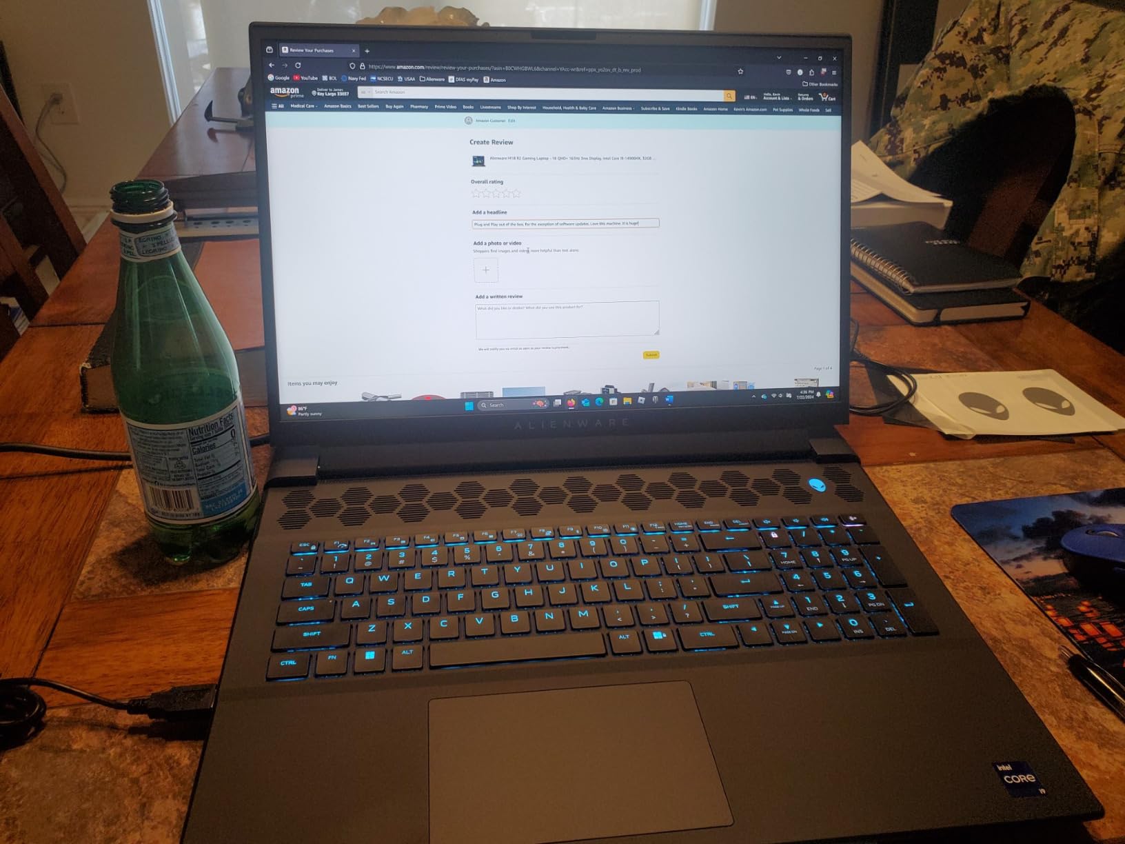 Alienware M18 R2 Gaming Laptop - 18 QHD+ 165Hz 3ms Display, Intel Core i9-14900HX, 32GB DDR5 RAM, 1TB SSD, NVIDIA GeForce RTX 4080 12 GB GDDR6, Windows 11 Home, Onsite Service - Dark Metallic Moon - Customer Photo 1