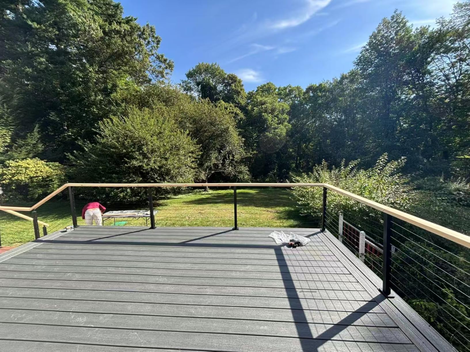 Muzata 15-20FT Modular Black Cable Railing Kit 36 Inch 4 Level Post Kit Complete Set Cable Railing System for Decks Length Adjustable Easy DIY with Paper User Guide (No Handrail) RWS1 BH4S - Customer Photo 1