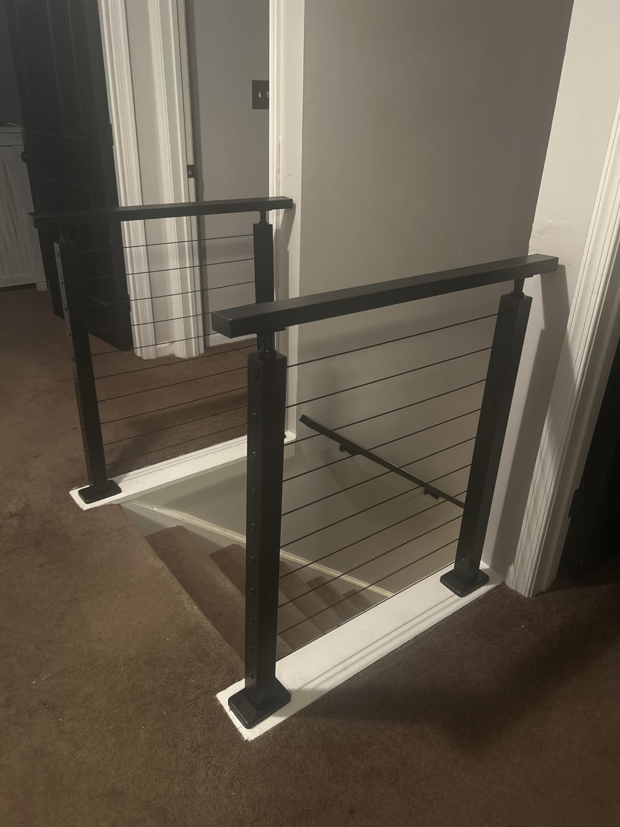 Muzata 15-20FT Modular Black Cable Railing Kit 36 Inch 4 Level Post Kit Complete Set Cable Railing System for Decks Length Adjustable Easy DIY with Paper User Guide (No Handrail) RWS1 BH4S - Customer Photo 2