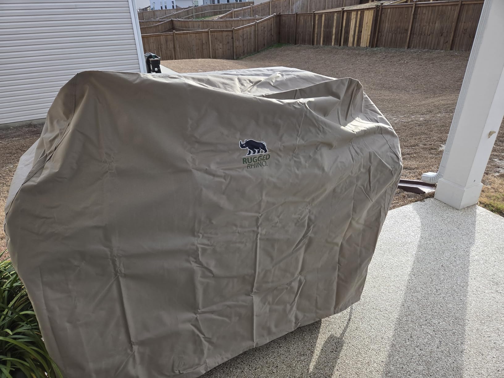 RUGGED RHINO 55 Inch Heavy Duty Grill Cover for Outdoor Grills, All Season Three Layer Waterproof UV Resistant Windproof Gas BBQ Covers, Compatible for Weber Char-Broil Pit Boss Traeger and More Black - Customer Photo 1