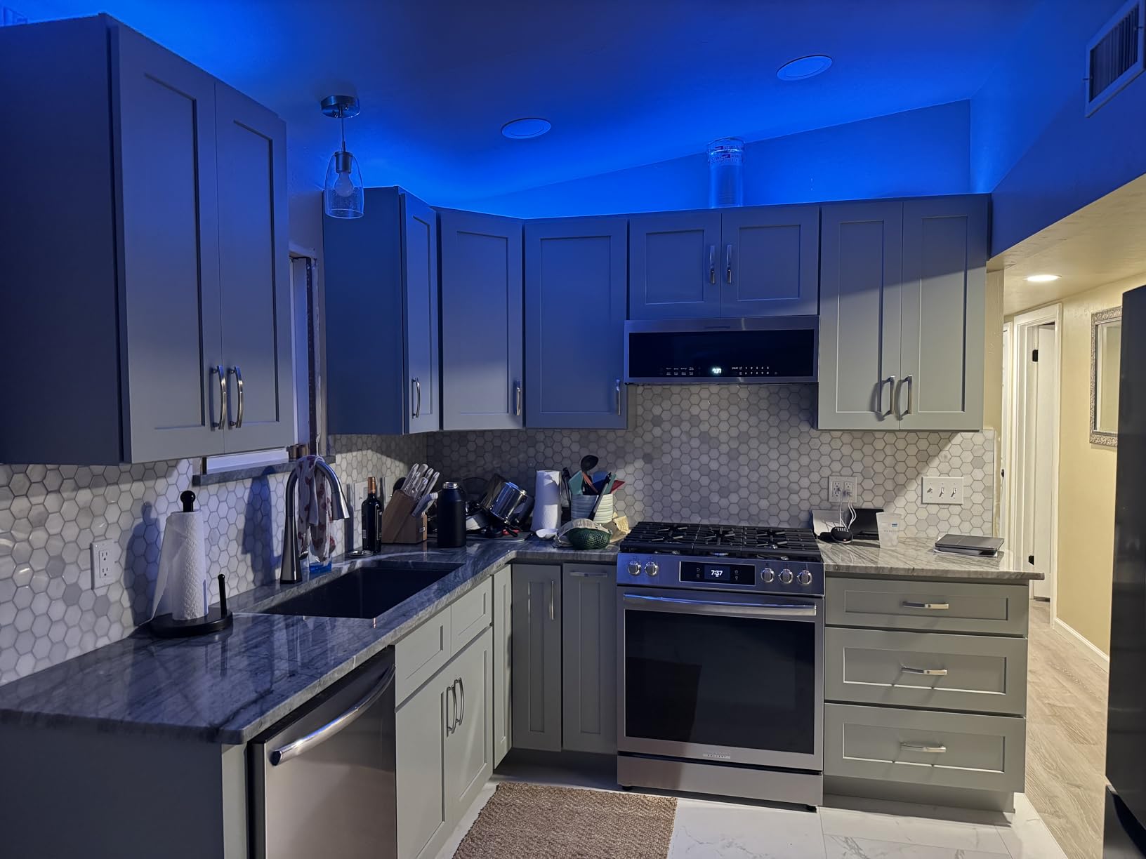 WiZ Connected 16.4 ft LED Light Strip For Your Smart Home, Flowing Multicolor LED Lights, Color-Changing RGBIC Lighting, Cuttable, Voice/App Control, Works with Google Home, Alexa and HomeKit - Customer Photo 1