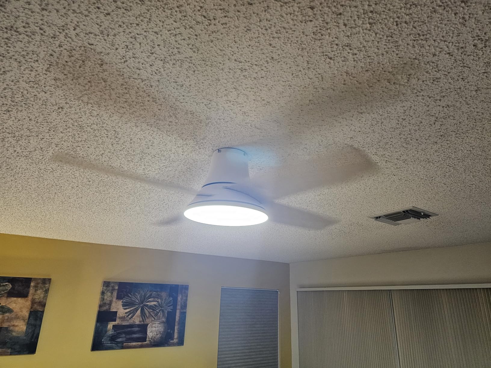 Dreo Ceiling Fans with Lights, 12 Speeds & 3 Fan Modes, Quiet DC Motor, Low Profile Easy to Install, Flush Mount Smart Ceiling Fan with Dimmable LED, 12H Timer for Bedroom, Remote, White, 44'' - Customer Photo 2