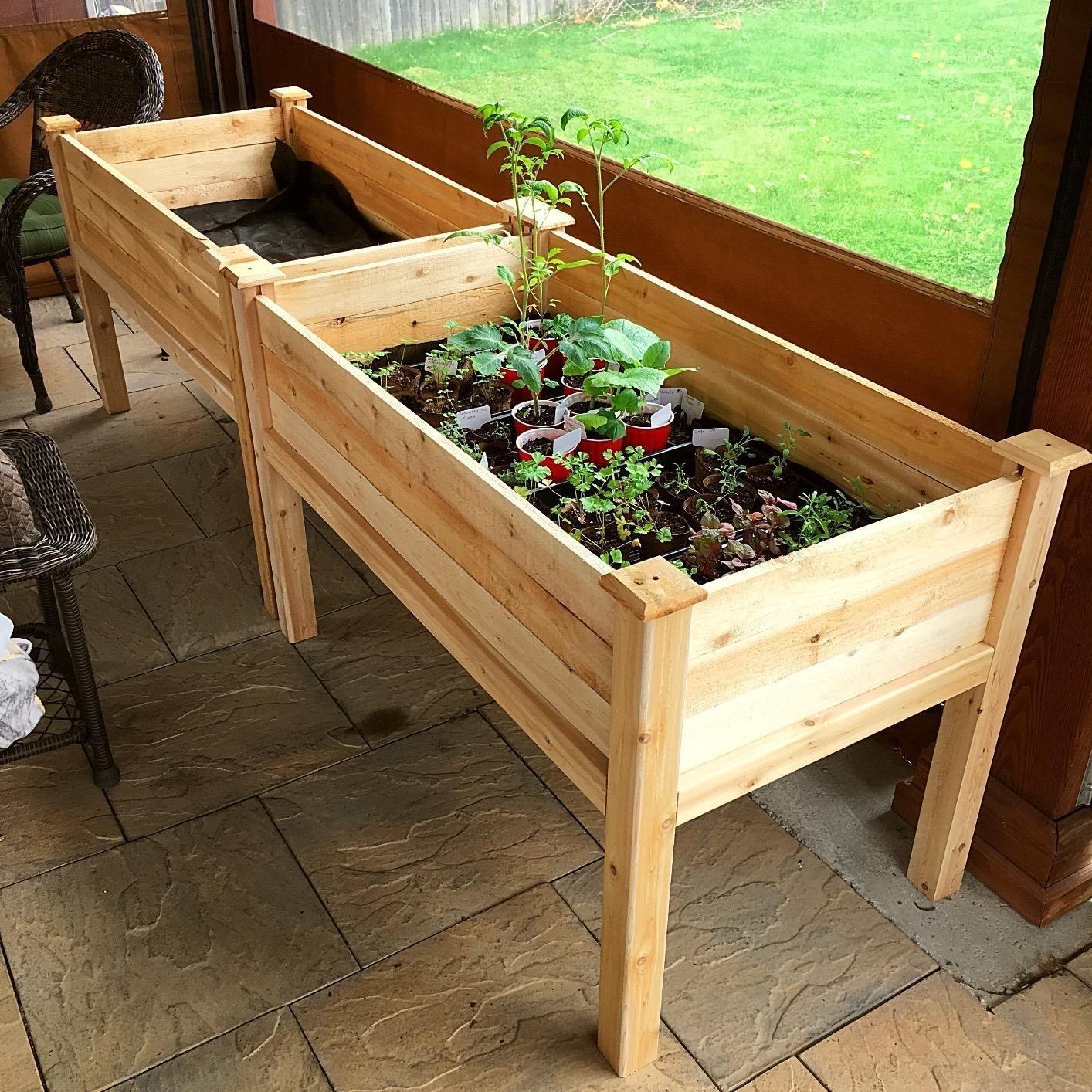 Greenes Fence Original Cedar Elevated Garden Bed, 24