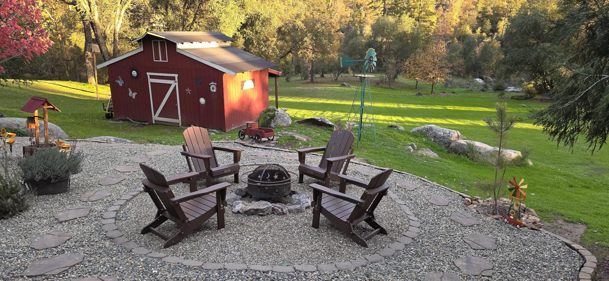 SERWALL Adirondack Chair Set of 2 for Patio Garden Outdoors Fire Pit- (Folding Gray) - Customer Photo 1