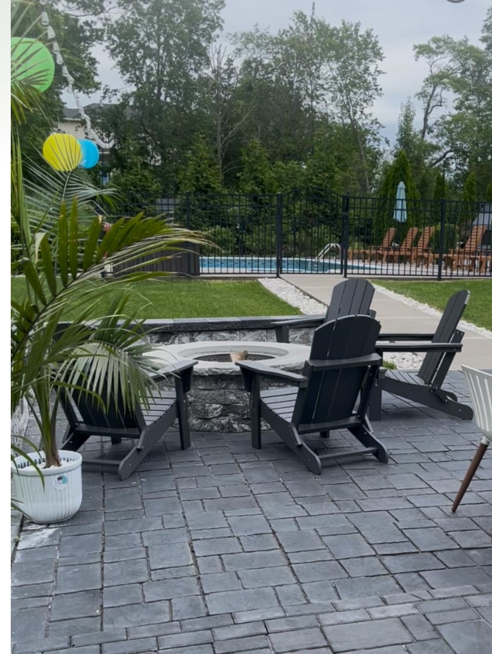 SERWALL Adirondack Chair Set of 2 for Patio Garden Outdoors Fire Pit- (Folding Gray) - Customer Photo 2