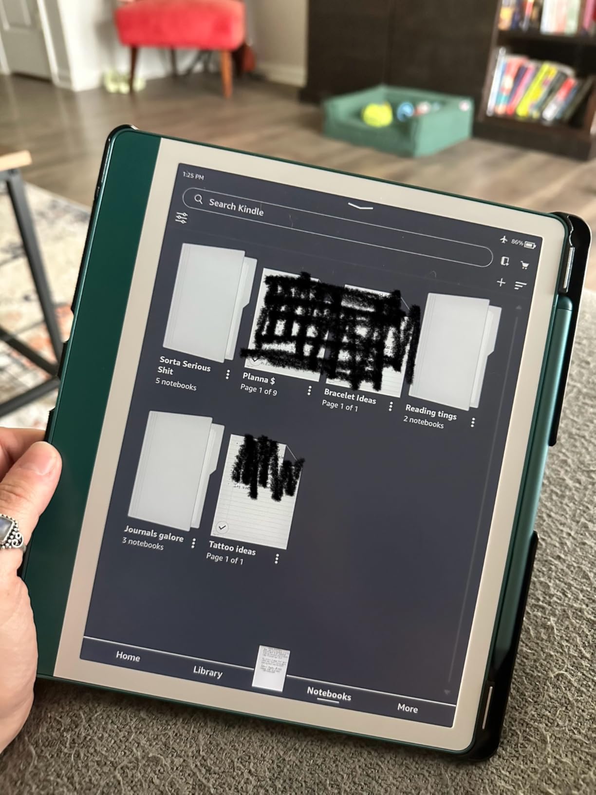 Amazon Kindle Scribe (32GB) - Your notes, documents and books, all in one place. With built-in AI notebook summarization. Includes Premium Pen - Tungsten - Customer Photo 2