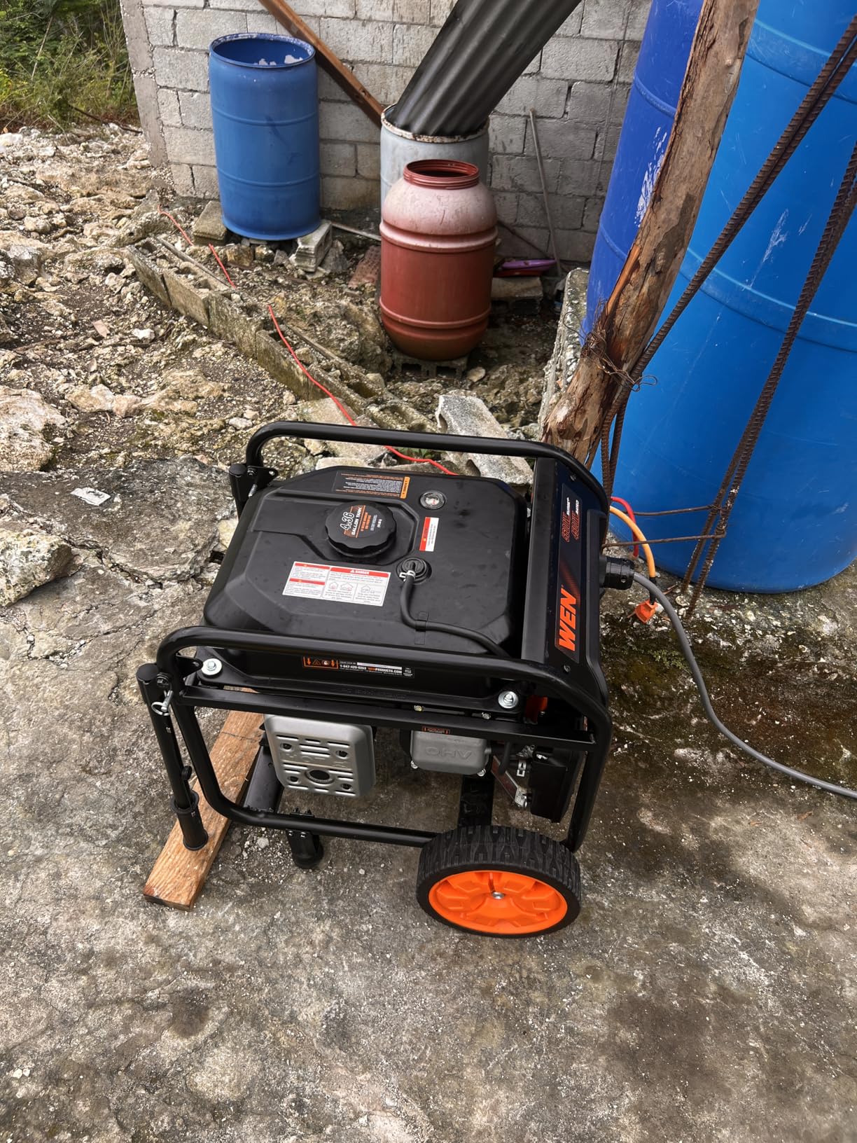 WEN 5,600-Watt Dual Fuel Portable Generator with Wheel Kit, Electric Start, and CO Watchdog (DF5600X) - Customer Photo 1