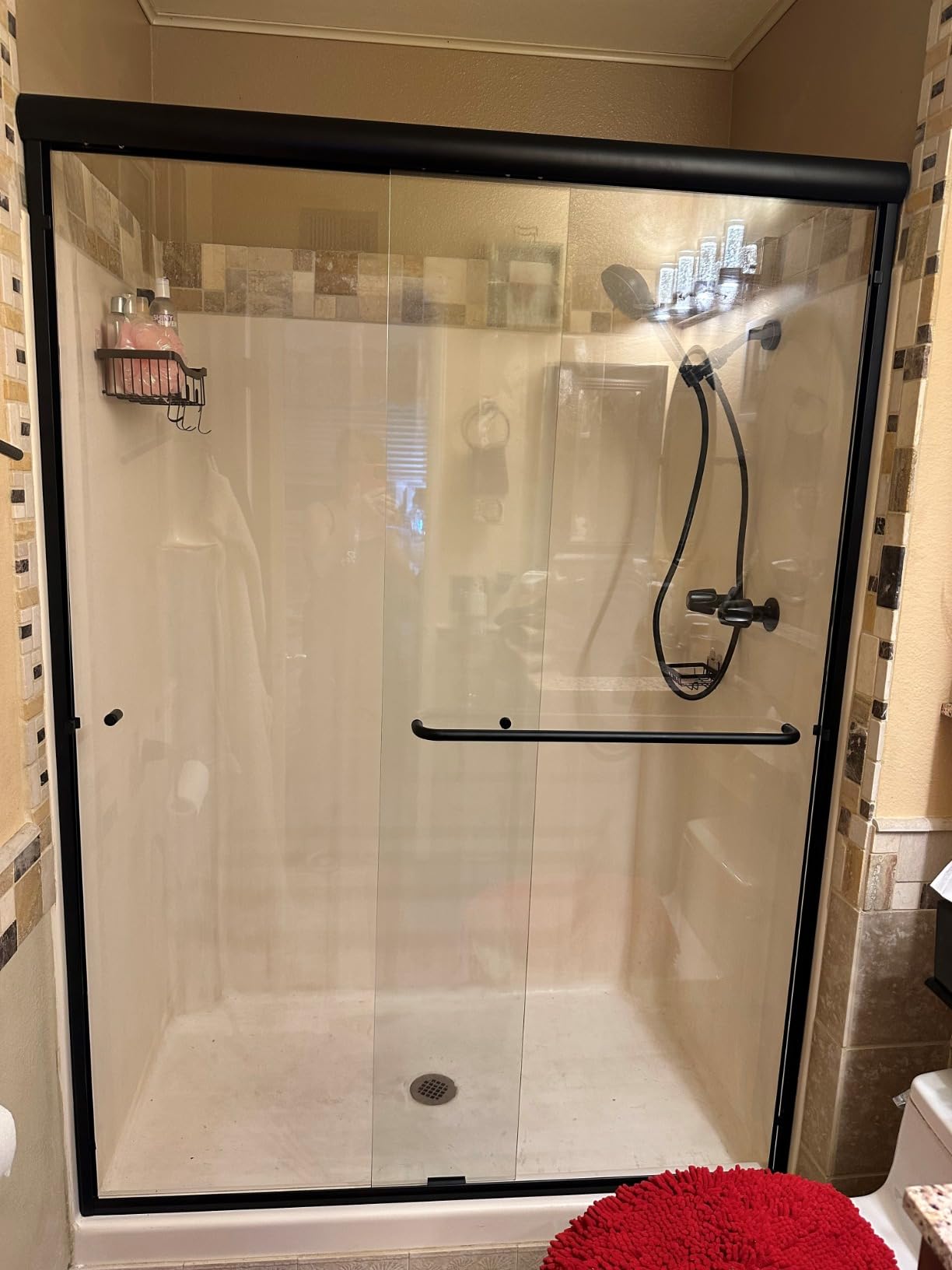 ELEGANT 58.5-60 in. W x 72 in. H Semi-Frameless Sliding Shower Door in Brushed Nickel, 1/4