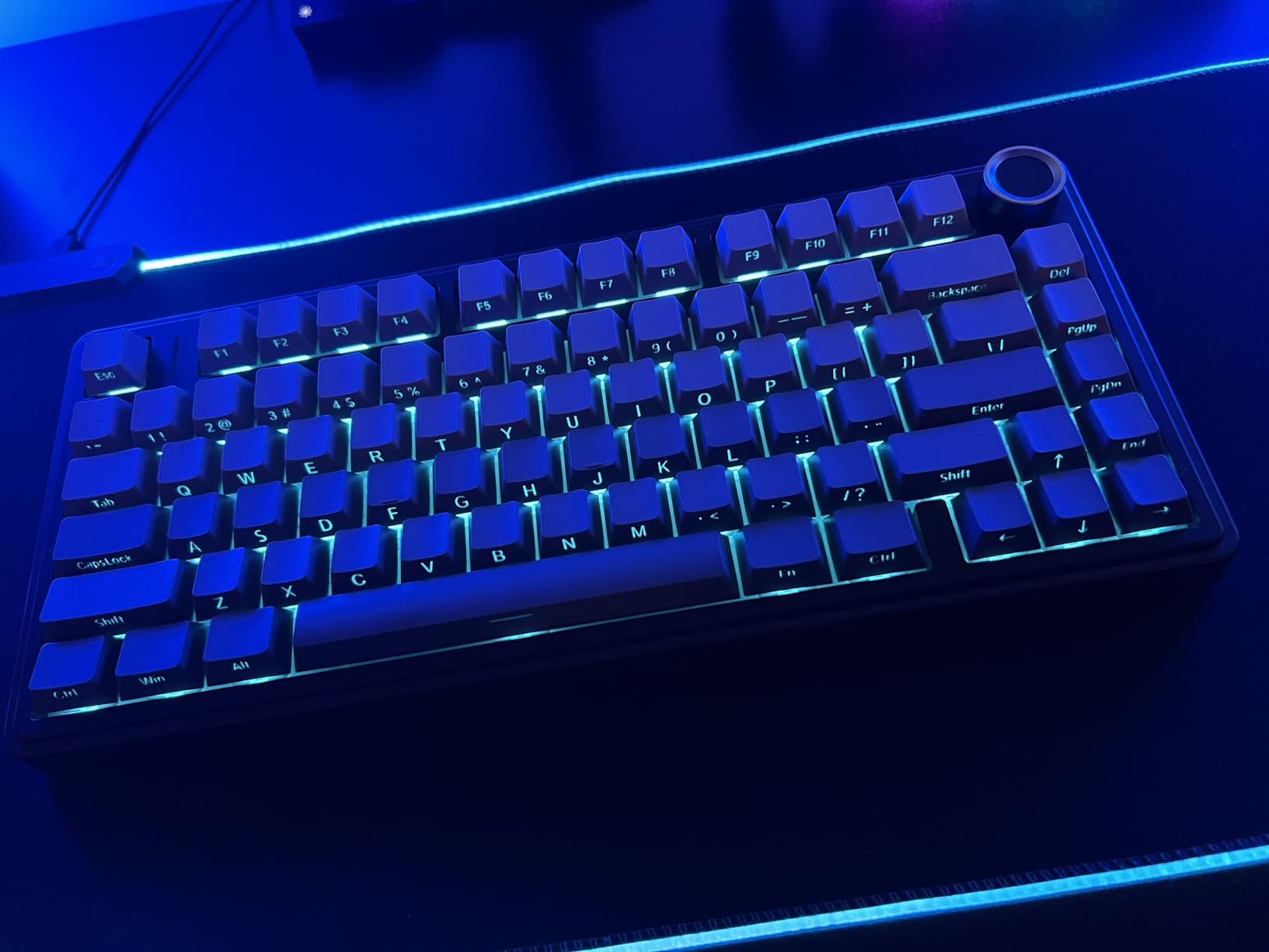 AULA F75 Pro Wireless Mechanical Keyboard,75% Hot Swappable Custom Keyboard with Knob,RGB Backlit,Pre-lubed Reaper Switches,Side Printed PBT Keycaps,2.4GHz/USB-C/BT5.0 Mechanical Gaming Keyboards - Customer Photo 2