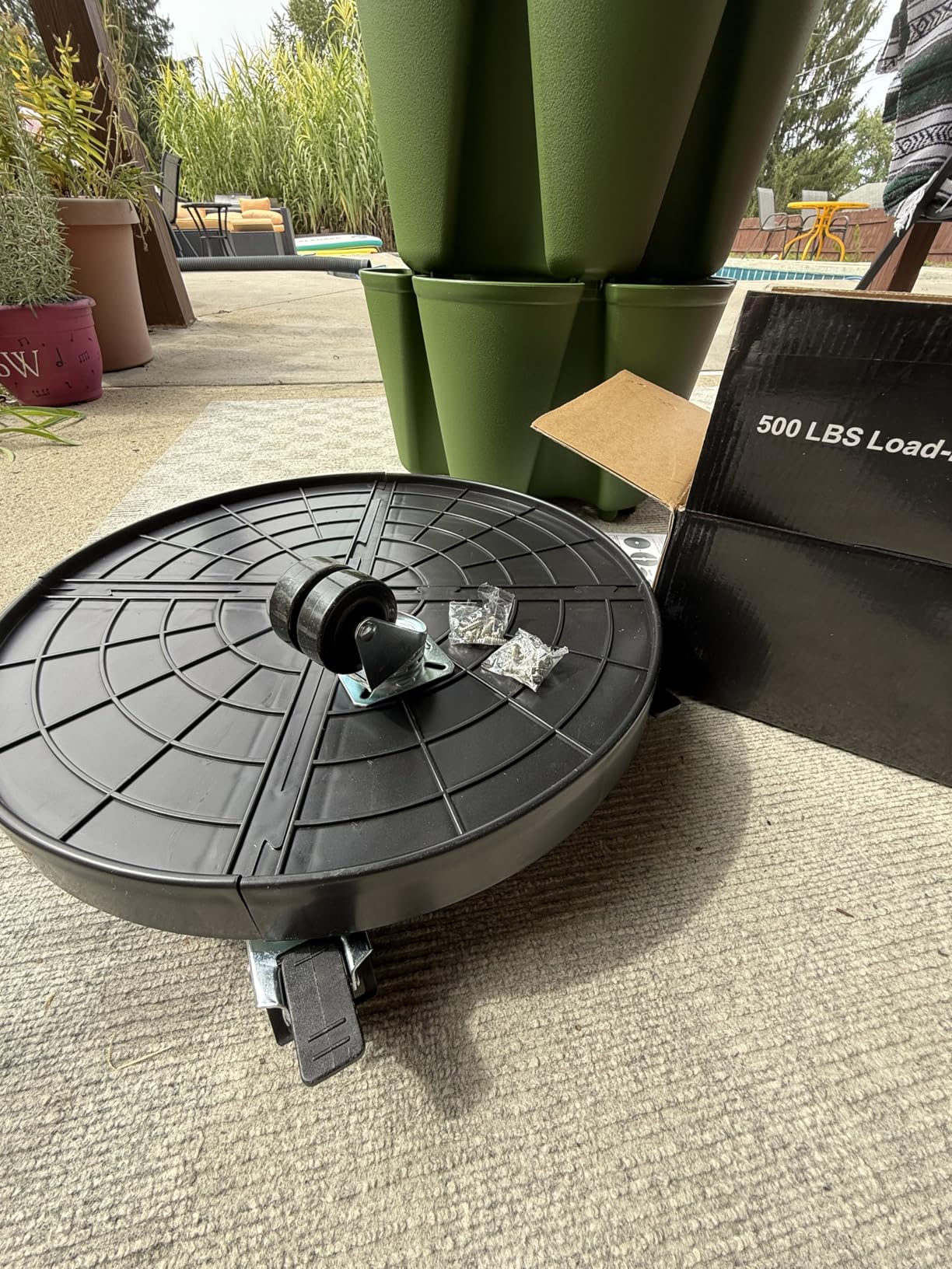 20 Inch Heavy Duty Plant Caddy with 360 Degree Lockable Wheels,600 Lbs Capacity,Outdoor Indoor Rolling Plant Stand with Casters,Black Large Plant Dolly Potted Planter Cart for Big Flower Pots Plant Pots - Customer Photo 1