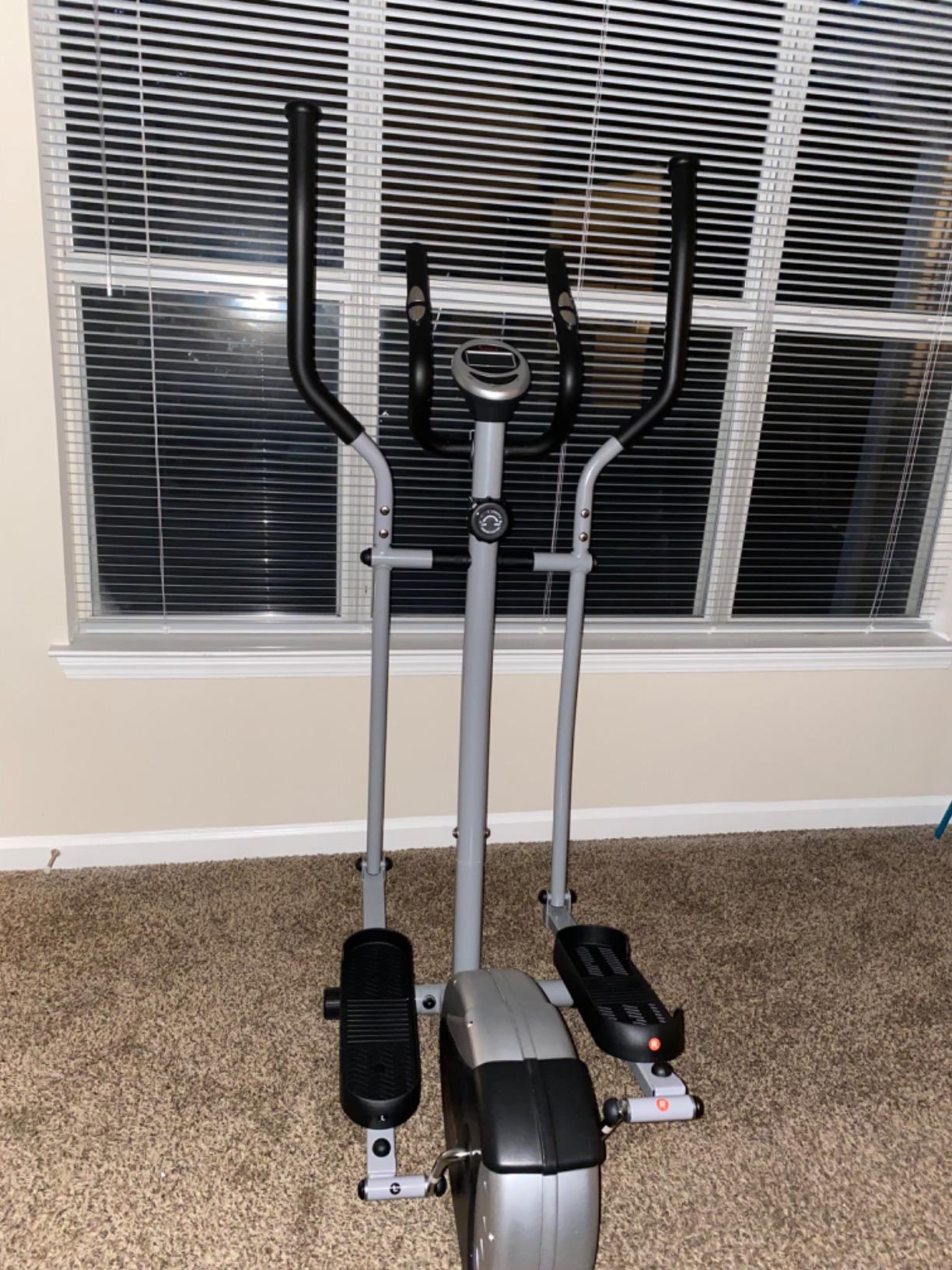 Sunny Health & Fitness Smart Upright Elliptical w/Pulse Sensor Built-in, Indoor Full-Body Cross-Training & Cardio Exercise Machine for Home, Free SunnyFit App Connection, Optional Long Stride Length - Customer Photo 2