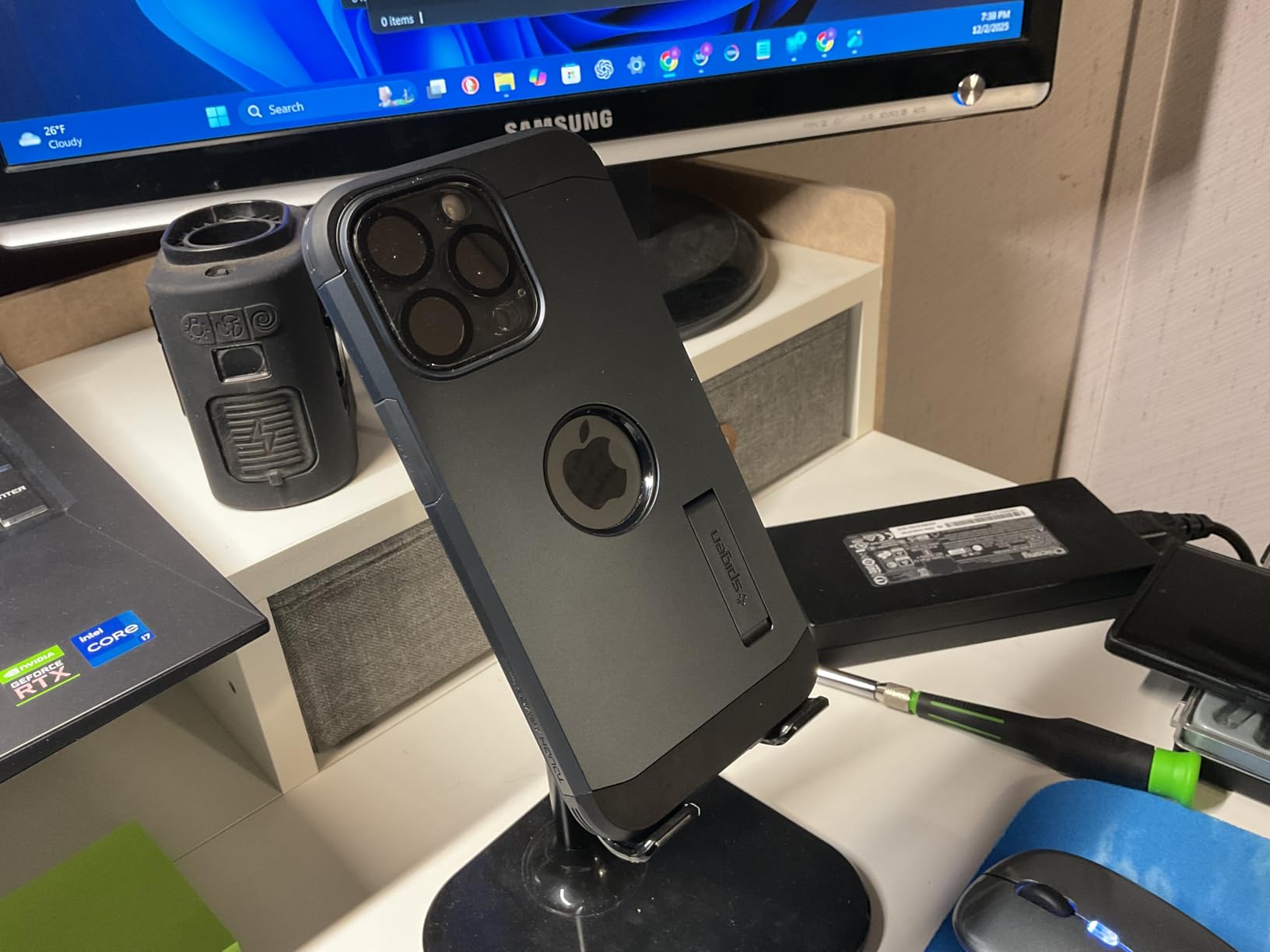 Spigen iPhone 16 Case, Tough Armor (Ai) MagFit [Compatible with Magsafe] [Kickstand] [Military-Grade Protection] - Black - Customer Photo 1