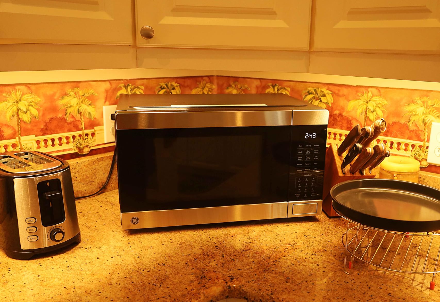 GE GCST10A1WSS 1.0 Cu Ft Convection Microwave Oven, 1050W Countertop Air Fry Microwave with Broil & Crisper Pan, Compact Stainless Steel Design - Customer Photo 1