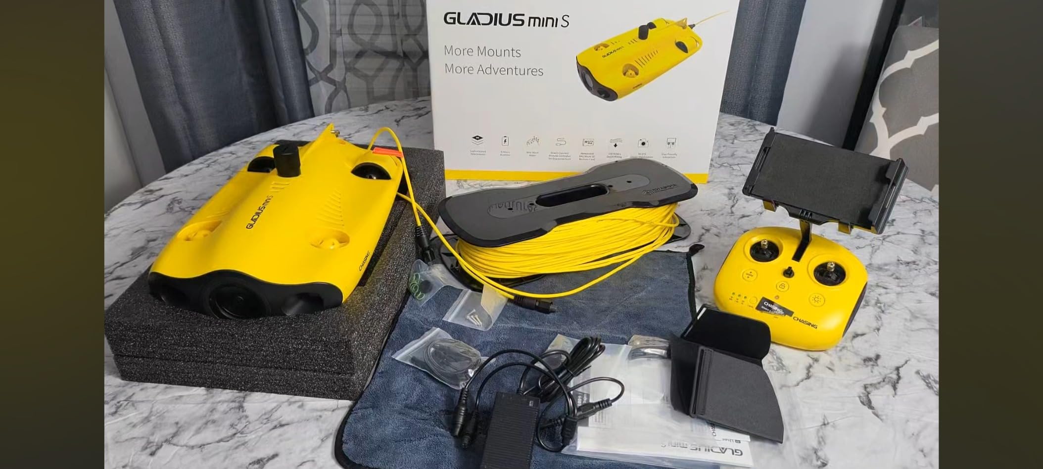 Underwater Drone, Mini S submarine drone with 4K+EIS Image Stabilization Camera for Real-Time Viewing Depth & Temperature Data, Direct-Connect Remote Controller, Dive to 330ft Underwater, Portable ROV - Customer Photo 2