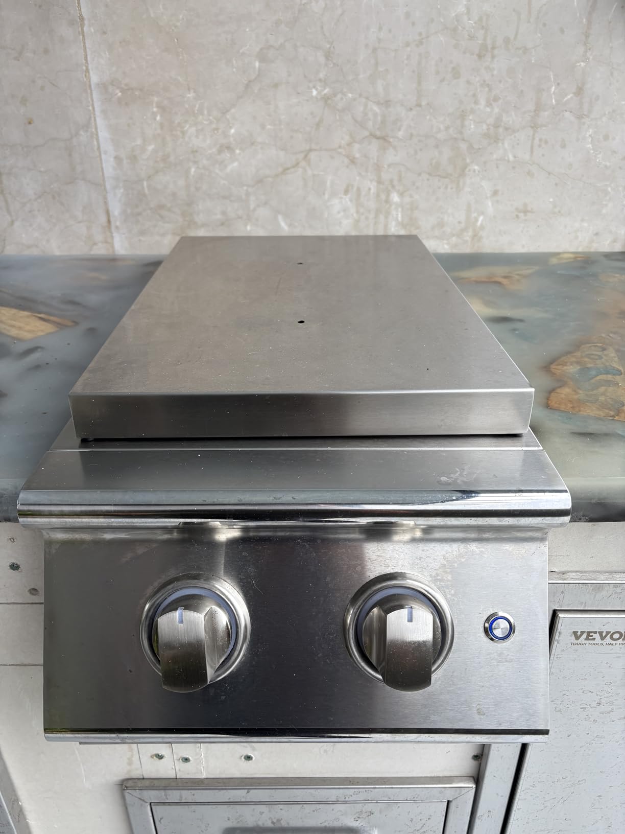 Livory Double Grilling Side Burners for Outdoor Kitchen, 2 * 15,000BTU Natural Gas Burners, Sturdy 304 Stainless Steel, with Liquid Propane Kit, Built-in Side Burner for BBQ Island Grill - Customer Photo 1