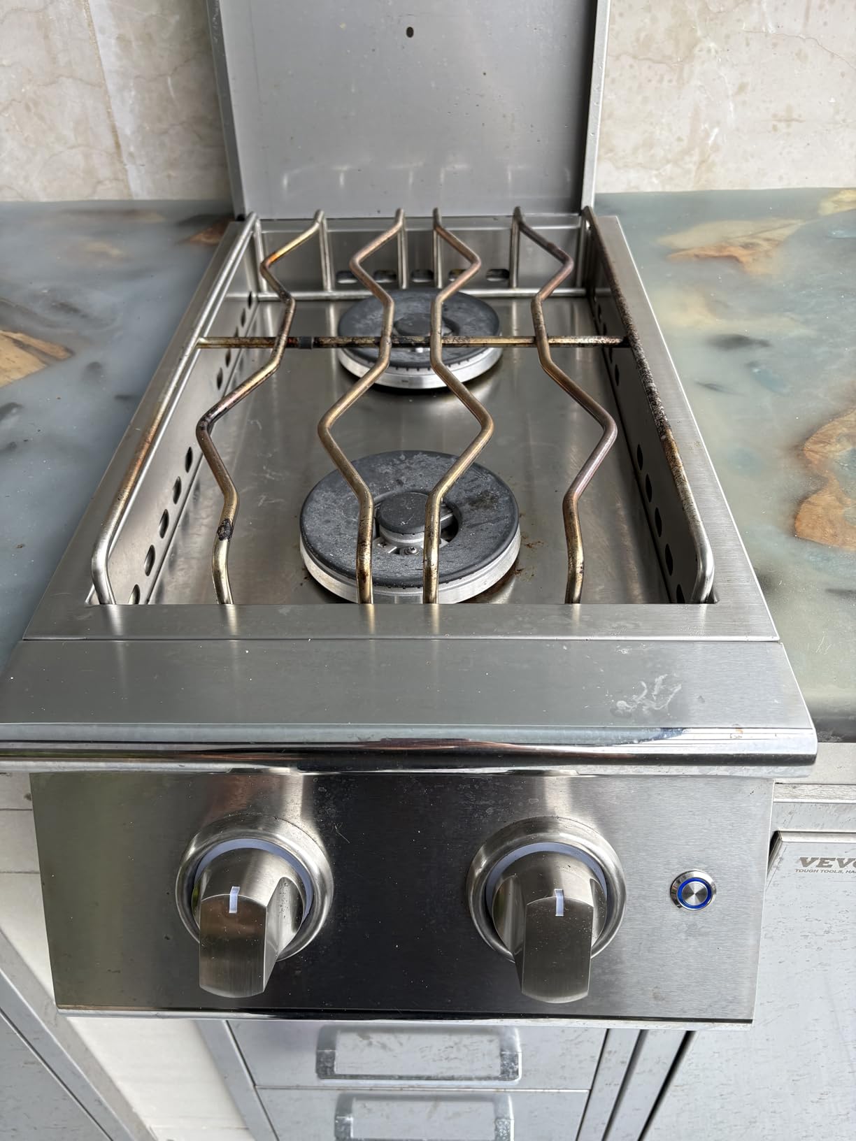 Livory Single Grilling Side Burners for Outdoor Grill, 15,000BTU Natural Gas Side Burner, Sturdy 304 Stainless Steel, with Liquid Propane Kit, Drop-in Side Burner for Outdoor Kitchen BBQ Island - Customer Photo 2