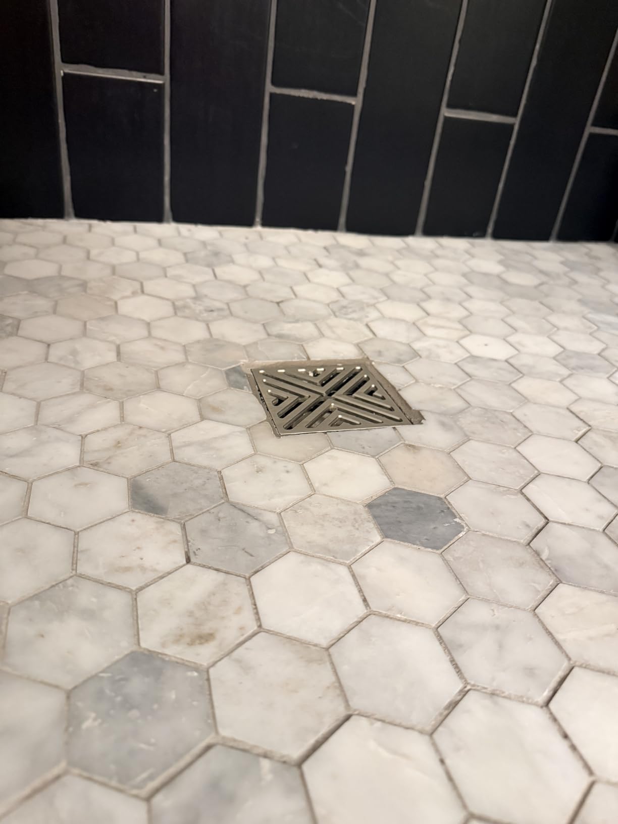 Lovdeco Carrara White Marble Stone 2 Inch Hexagon Italian Bianco Carrera Marble Mosaic Tile for Kitchen Wall Bathroom Shower Floor (5 Sheet, Honed) - Customer Photo 1