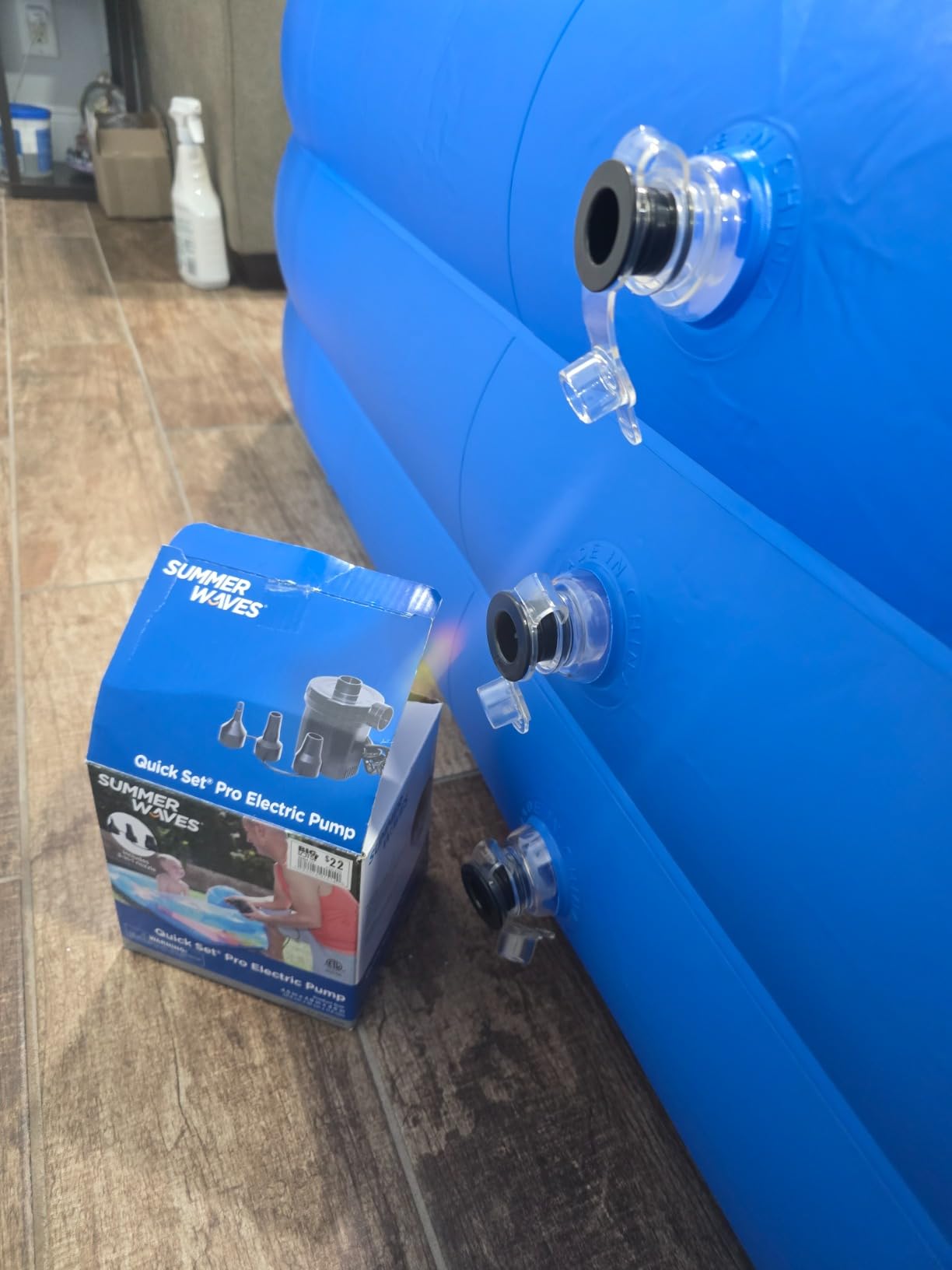 Inflatable Swimming Pool with Pool Lights, 130