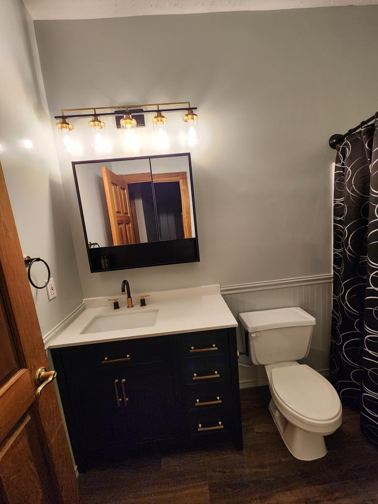 ALIMORDEN Medicine Cabinet with Mirror and Shelves, Oversized Bathroom Wall Storage Organizer Over The Vanity, Toilet, Recessed or Surface Mount, 30.4