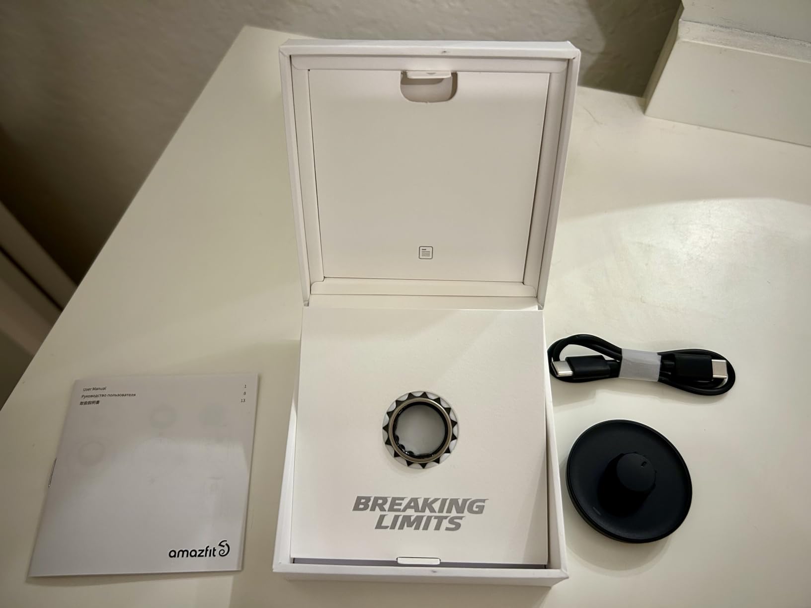 Amazfit Helio Smart Ring Health Tracker, Fitness Tracker Ring, No Subscription, Monitors Sleep, Heart Rate & Stress, Titanium Alloy, Fast 1.4-Hr Charging - Customer Photo 1