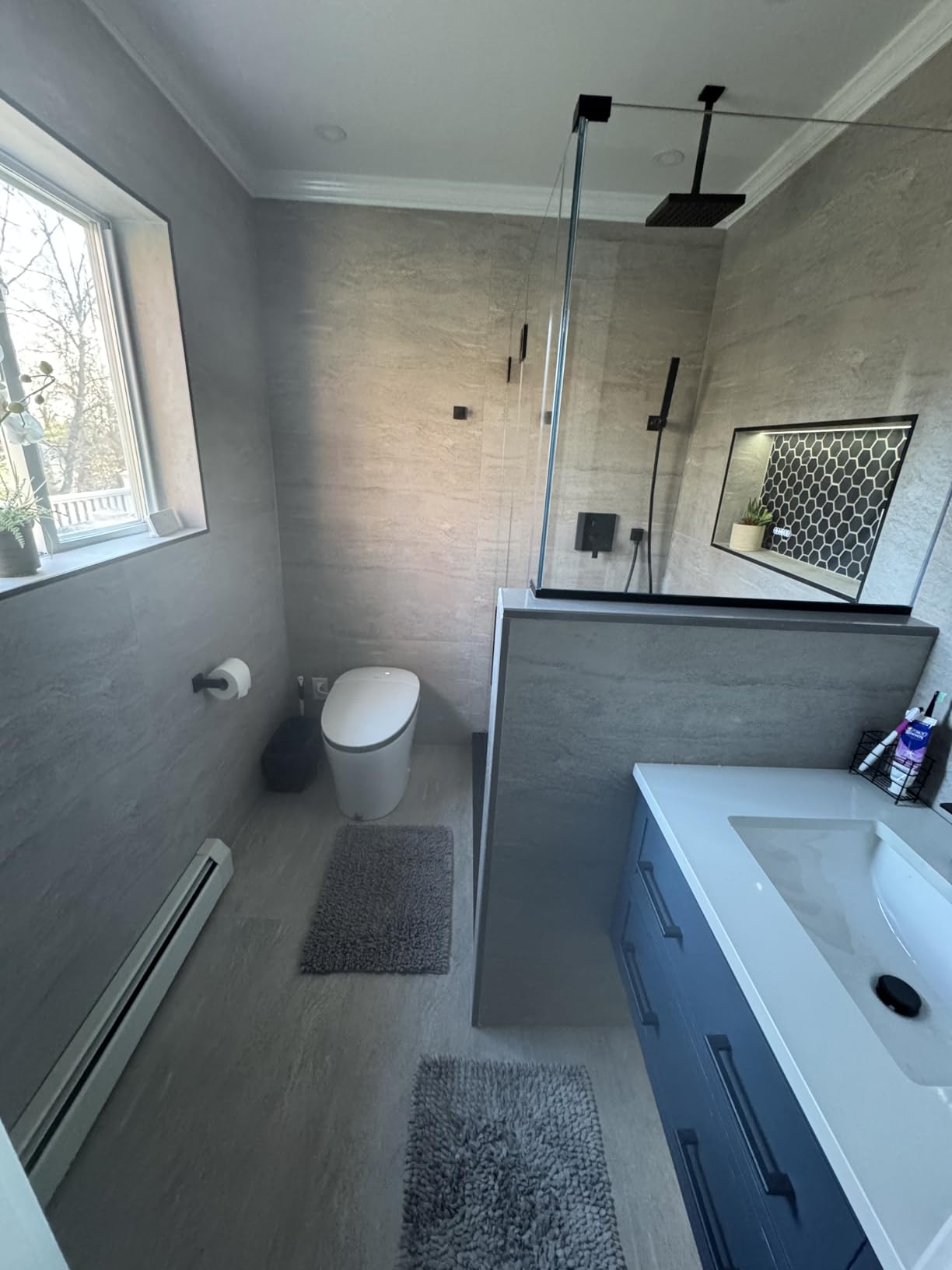 EPLO Smart Toilet with Bidet Built In, Luxury Bidet with Heated Seat ADA Comfort Height & Foam Dispenser, Elongated Japanese Toilet with Automatic Flush, Dryer, Night Light, TEMP Display - iX7 MT - Customer Photo 2