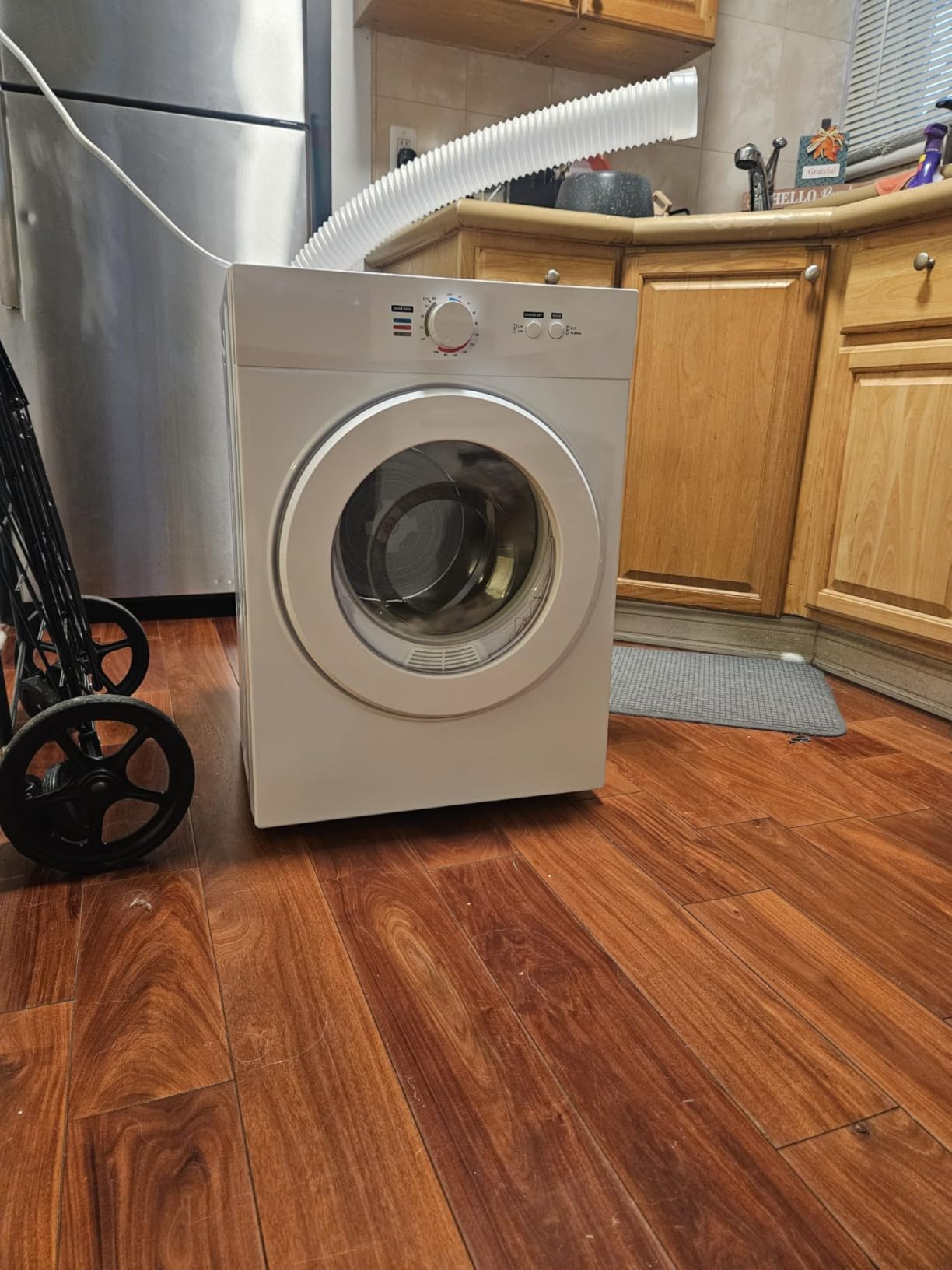 Euhomy Dryer, 3.5 Cu. Ft. 1500W Clothes Dryer, Stainless Steel Tumble Dryer with Exhaust Hose for Home, Apartment, Dorm, White - Customer Photo 2