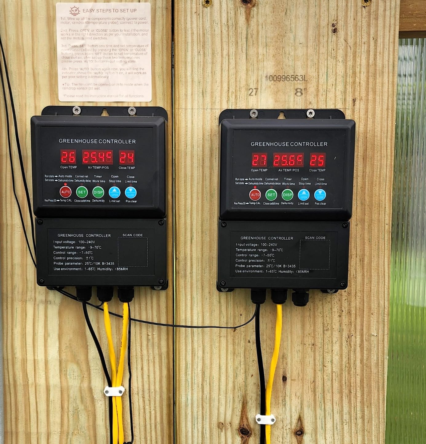 UYGALAXY Greenhouse Roll Up Motor Intelligent Thermostat Controller for Electrical Venting with AC110V to DC24V Automatic Temperature Controller (Forward Reverse Control 2 Motors) - Customer Photo 2