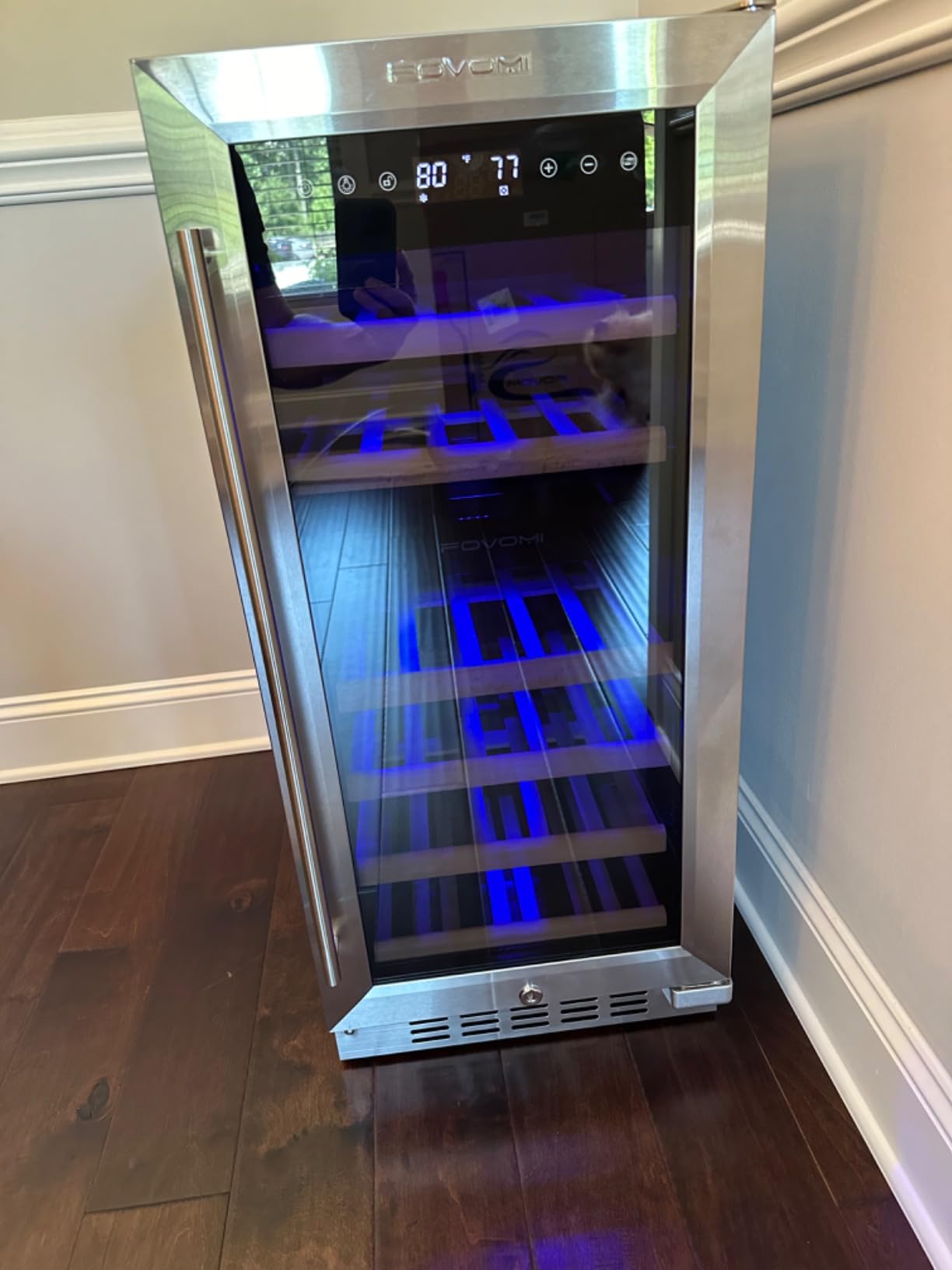 FOVOMI Wine Fridge,52-bottle Wine Cooler Refrigerators Freestanding Wine Refrigerator,(Bordeaux 750ml) Dual Zone Compressor Wine Chiller - Customer Photo 2