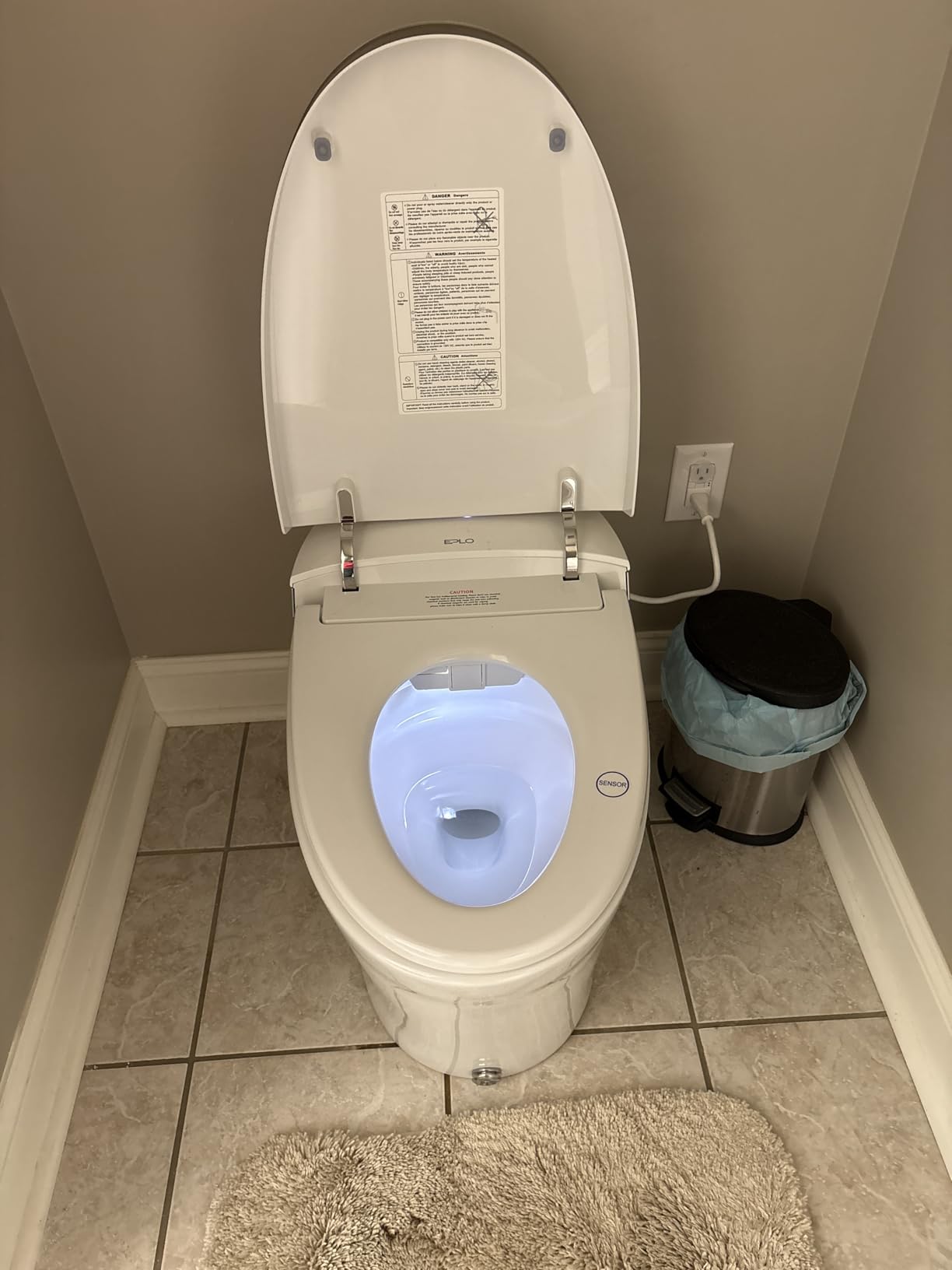 EPLO Smart Toilet with Powerful Flush, Auto Open/Close,Foam Shield, Elongated Heated Seat, ADA Comfort Height Bidet Toilet,Instant Warm Water&Dryer,Temp Display - iX7-PRO - Customer Photo 1