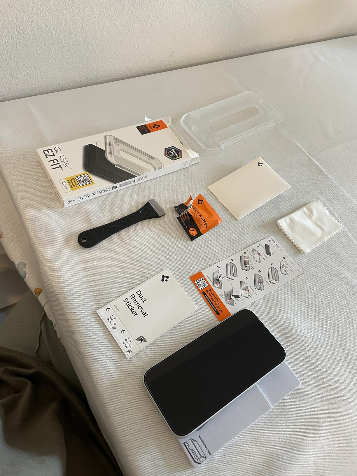 Spigen AluminaCore Tempered Glass Screen Protector [Glas.tR EZ Fit] designed for iPhone 17 Pro | iPhone 17 | iPhone 16 Pro [2 Pack] 9H+ Hardness, Aluminum-Enhanced Durability - Customer Photo 2