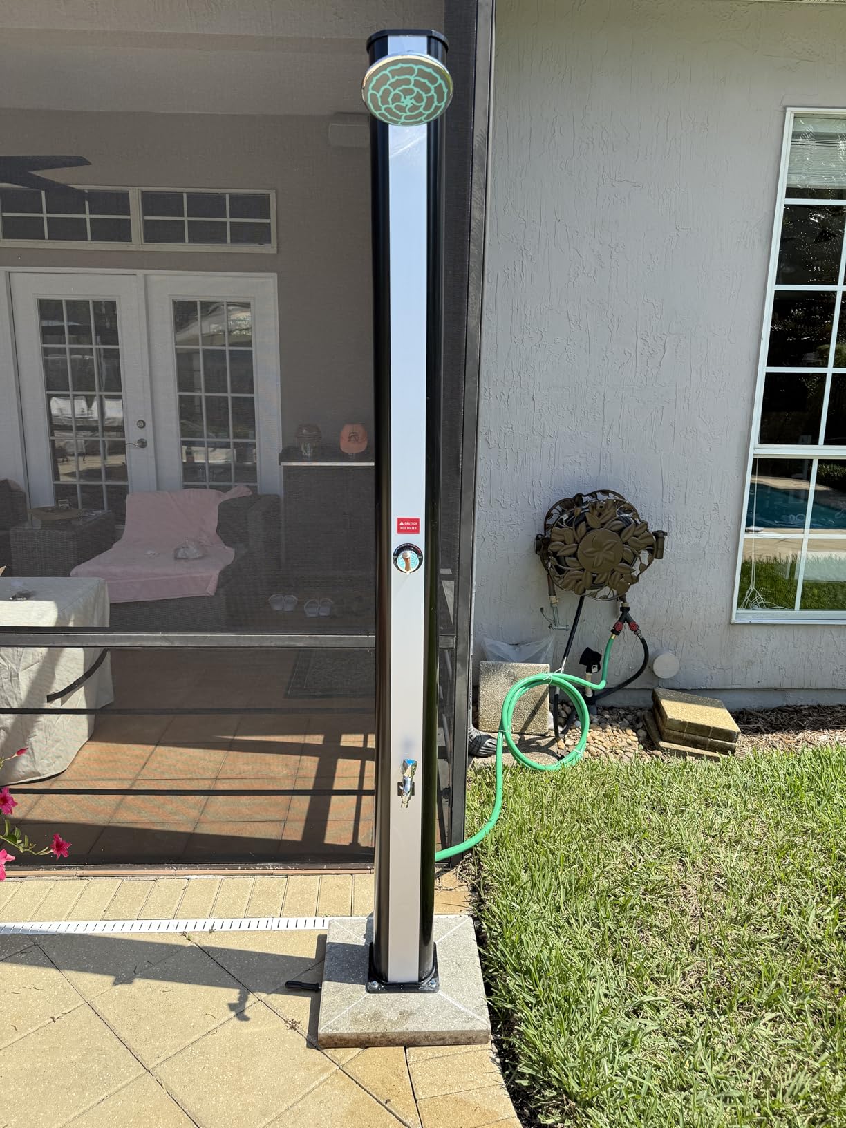 Sunneday SS0915 Outdoor Shower – 8 Gallon Solar-Heated Shower with Adjustable Temperature Control, Foot Faucet, and Easy Drain Plug – Black - Customer Photo 1