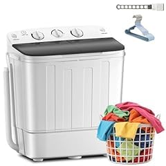 Erivess Portable Twin Tub 18lbs Washing Machine with Drying Rack and 10 Hangers, 11lbs Washer Mini Compact Laundry Machine with 7lbs Spinner, Semi-automatic Washer Combo for Dorms, Apartment - Customer Photo 2