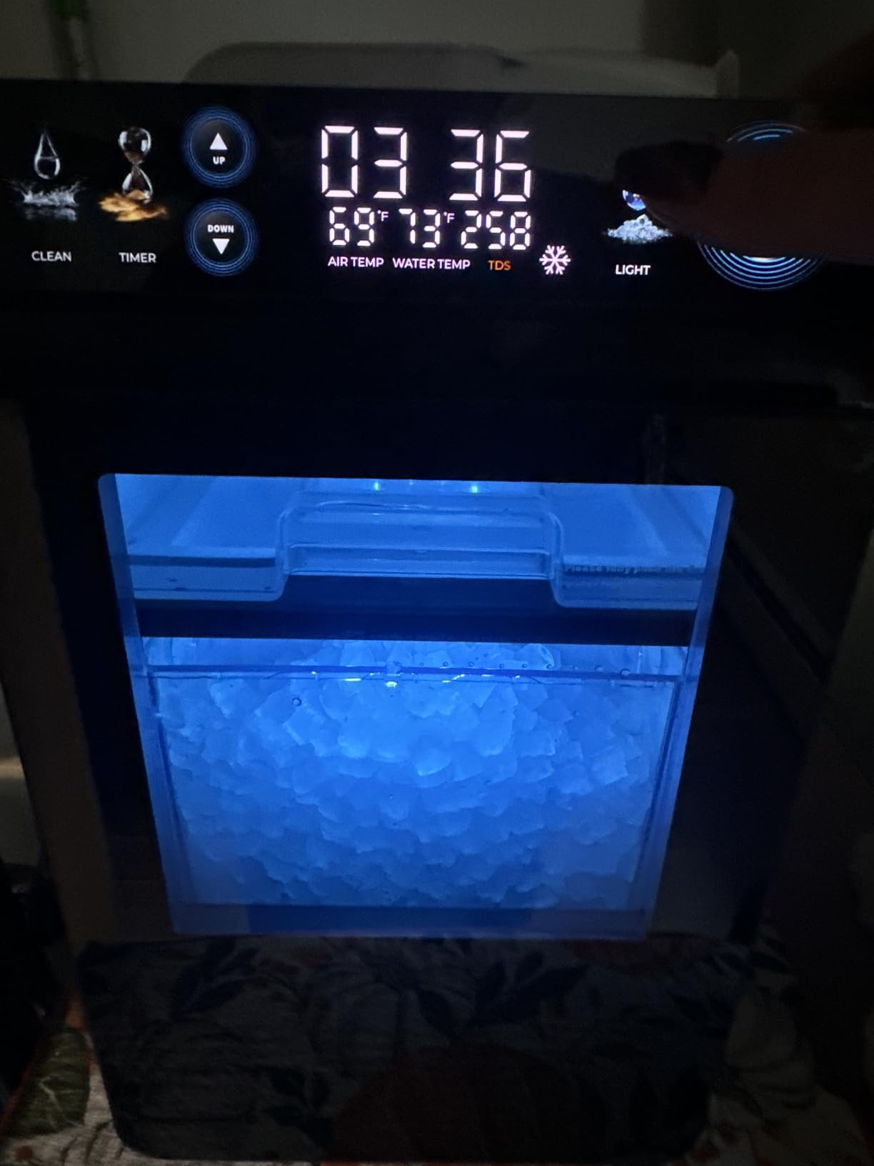 ecozy Nugget Ice Maker Countertop, Smart Pebble Ice Machine with APP Control, 44 lbs Per Day Soft Pellet Chewable Ice with Self-Cleaning, Stainless Steel - Customer Photo 2