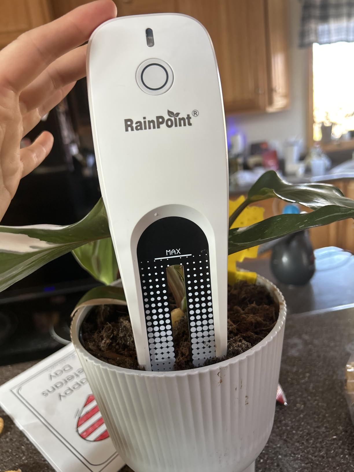 RainPoint 3-in-1 APP Remote Monitoring WiFi Soil Moisture Meter for Plants Indoor/Outdoor,IP66 Waterproof Sensor Only Can Not Use Alone,Smart Wireless Temperature Sunlight Hygrometer - Customer Photo 1
