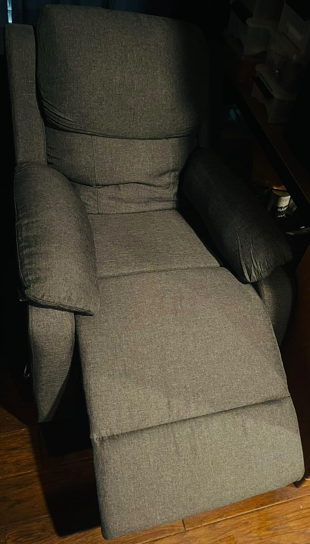 Korser Recliner Chair, 360 Swivel Rocker Chair for Adults, Small Rocking Recliner for Small Spaces, Upholstered Fabric Glider Recliner Nursery (Swivel Rocker Recliner, Grey) - Customer Photo 2