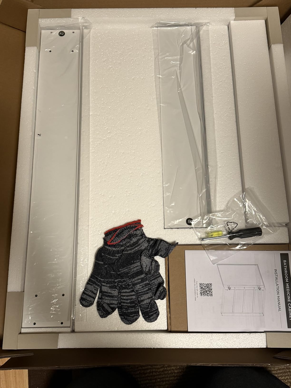 TokeShimi 20x26 Medicine Cabinet Mirror with Storage Tempered, Aluminum Surface Mount or Recessed Medicine Cabinet Silver with Adjustable Shelves for Bathroom Vanity Modern Farmhouse - Customer Photo 2