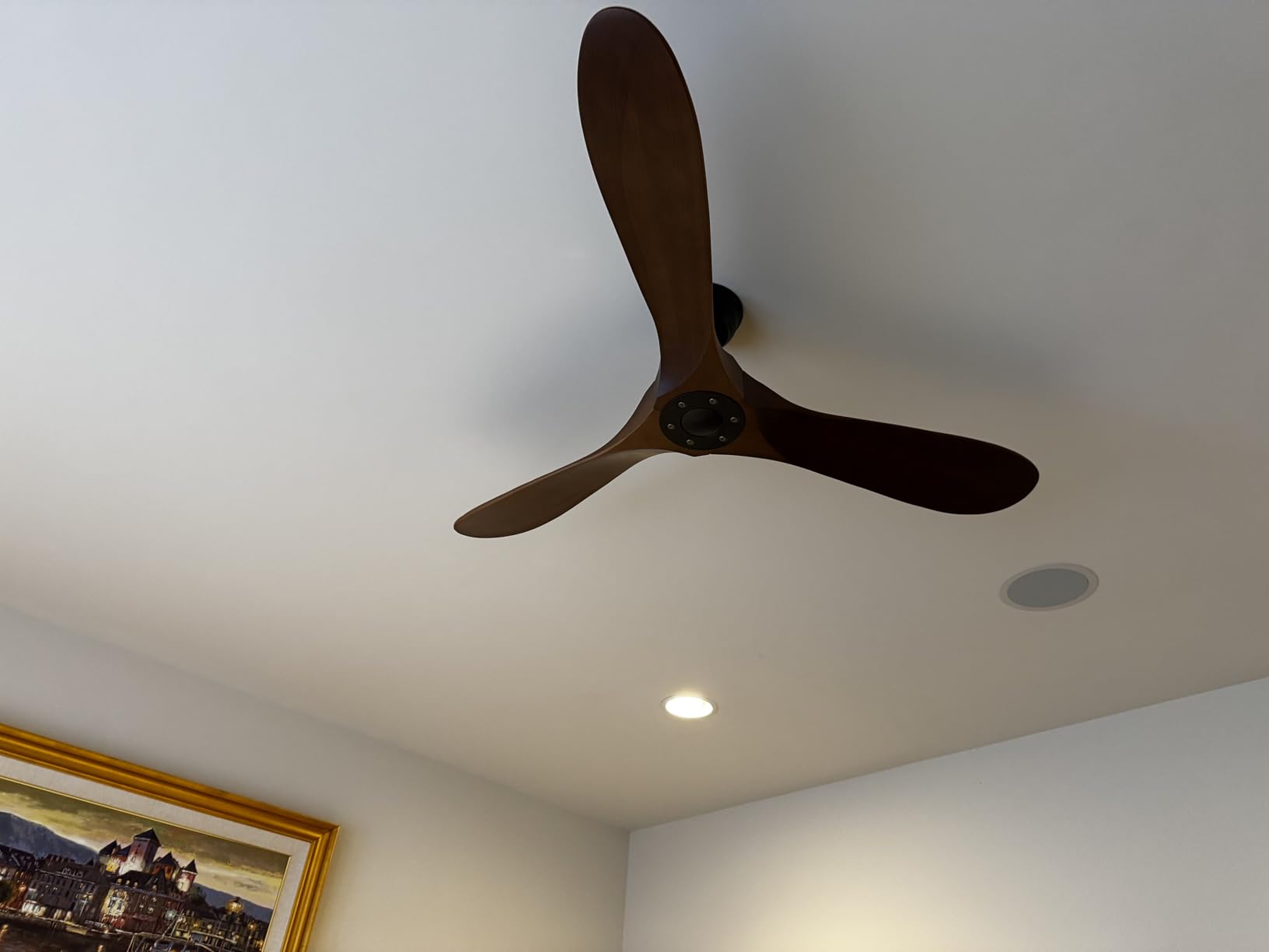 BOOSANT 60 inch Ceiling Fan Without Light, Ceiling Fan No Light with Remote Control and Quiet DC Motor, Outdoor Fans for Patios, Solid Wood 3 Blades, ETL Listed - Dark Walnut - Customer Photo 2