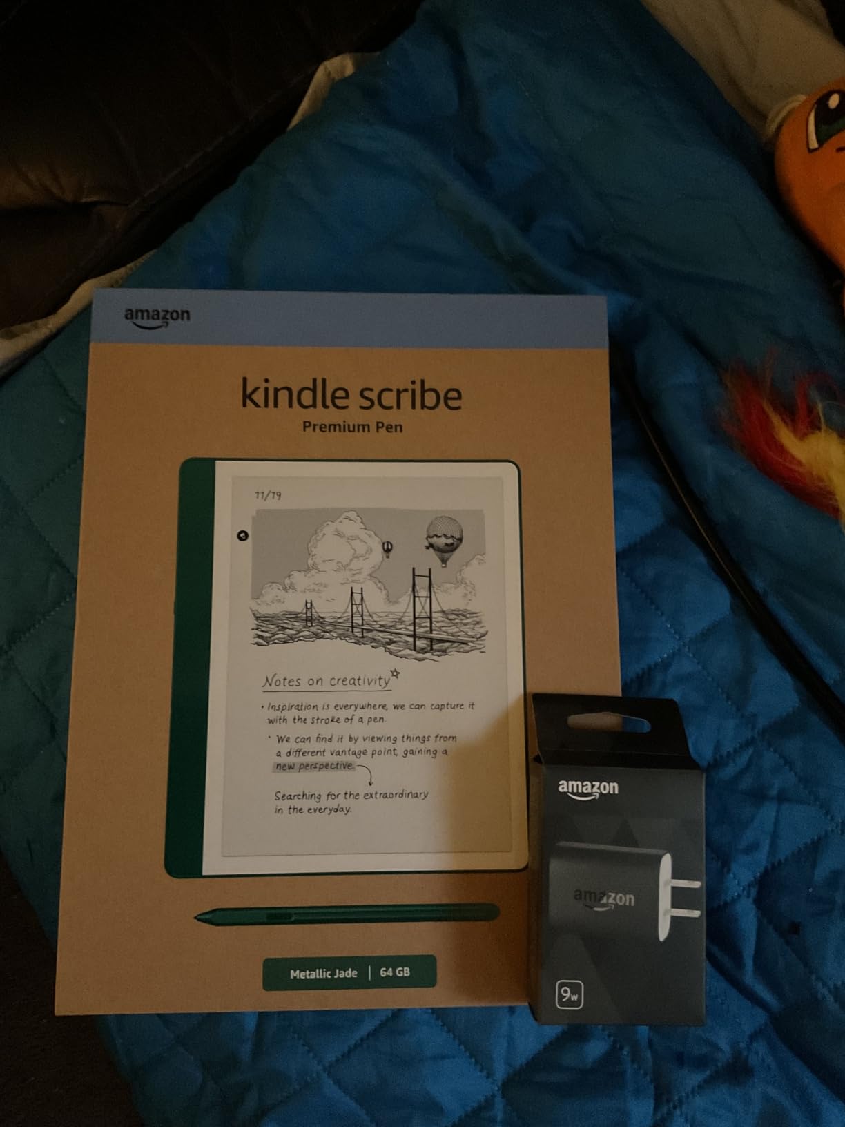 Amazon Kindle Scribe Essentials Bundle including Kindle Scribe (64GB) - Metallic Jade, Premium Pen, Plant-Based Leather Folio-Jade, and Power Adapter - Customer Photo 2