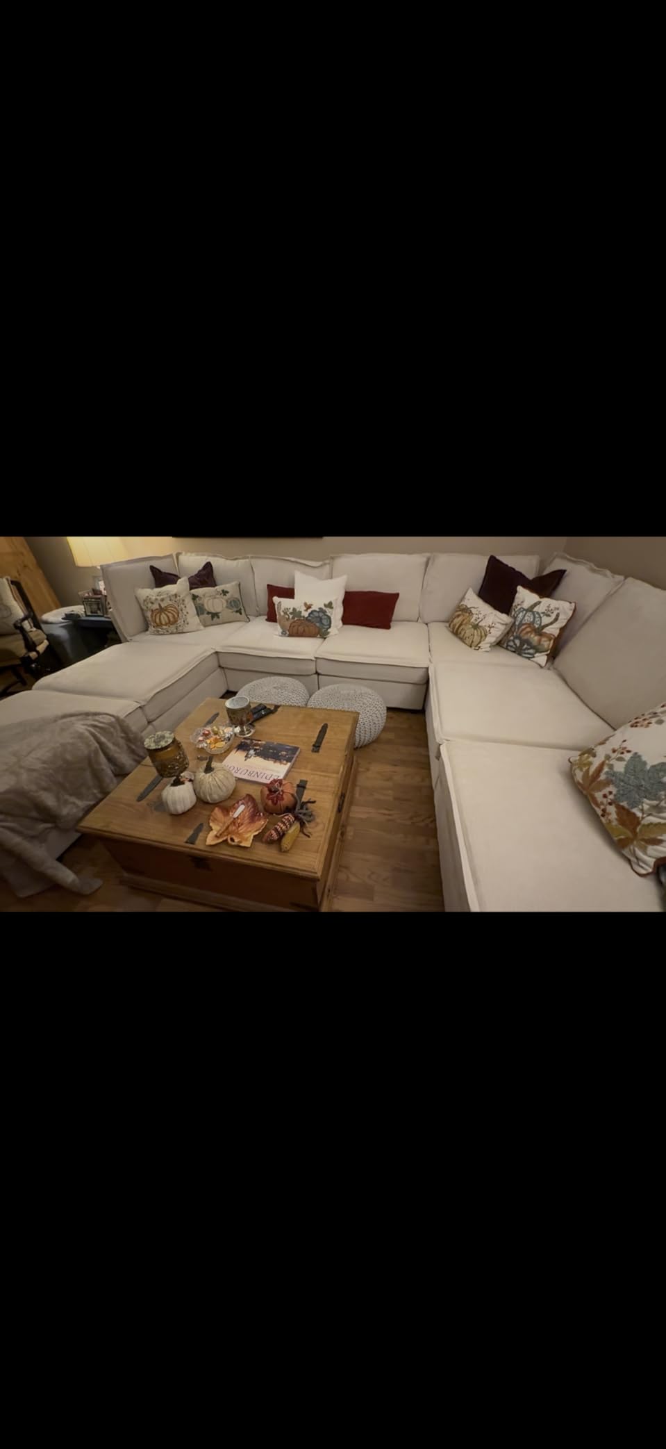 HULALA HOME 127'' Modular Sectional Sofa, Oversized U Shaped Couch with Storage Ottoman, Comfy Chenille Sofa with Deep Seat, 6 Seat Convertible Couches for Living Room, Beige - Customer Photo 1