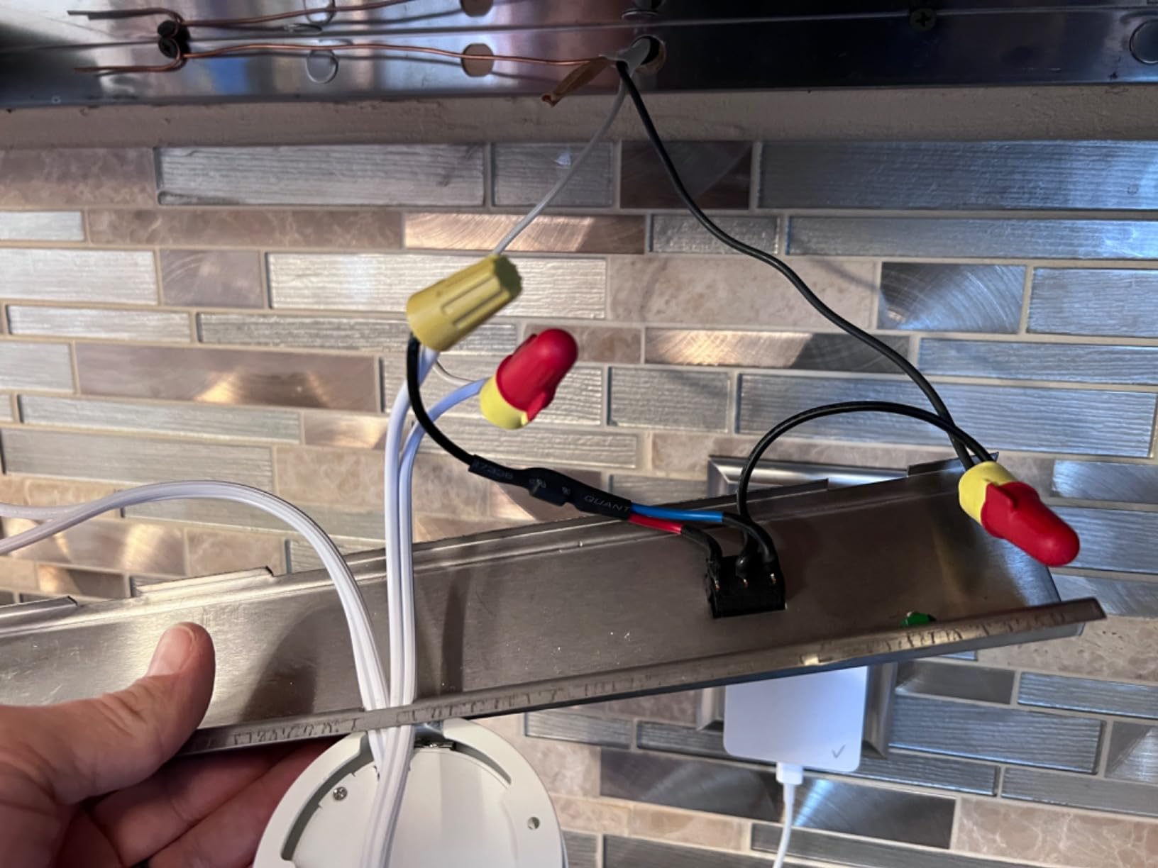 WOBANE LED Puck Lights,Hardwired Under Cabinet Lighting with Switch,DIY Shelf Light for Kitchen,Display,Bookcase,Pantry,Linkable,Recessed & Wall Plug in,Warm White 3000K,120V,Set of 3 - Customer Photo 2