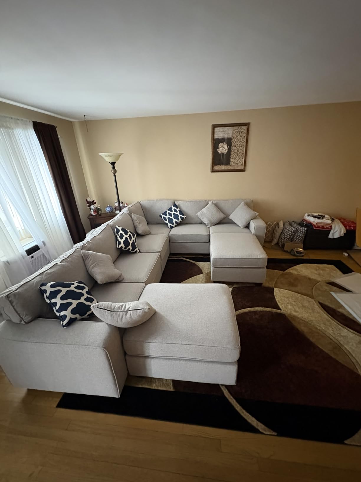 Legend Vansen Modular Sectional Sofa U Shaped Couch with Ottoman Modern Reversible Corner Sectional Couch for Living Room (Cream, U Shaped Sofa-1) - Customer Photo 4
