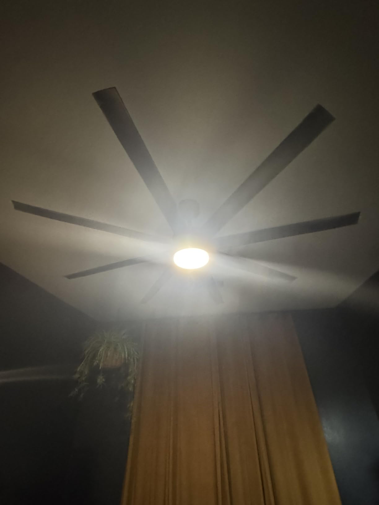 Modern Ceiling Fans with Lights, 72 Inch Ceiling Fan with Light and Remote, Bedroom Living Room Library Cafe Outdoor/Industrial, 24W 3CCT Dimmable, 8 Blades 6 Speed Reversible Quiet DC Motor, Black - Customer Photo 1