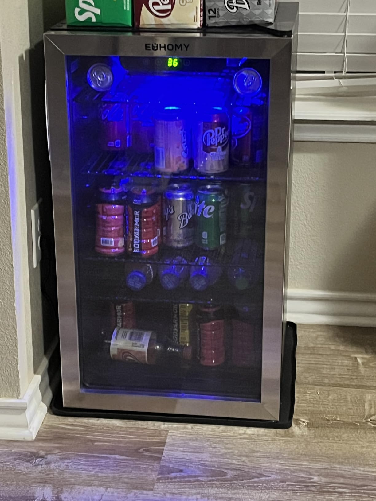 EUHOMY 4.5 Cu.ft Beverage Refrigerator and Cooler, 145 Can Mini fridge with Glass Door for Soda Beer Wine, Small Drink Dispenser with Digital Adjustable Thermostat for Home Office Bar - Customer Photo 1